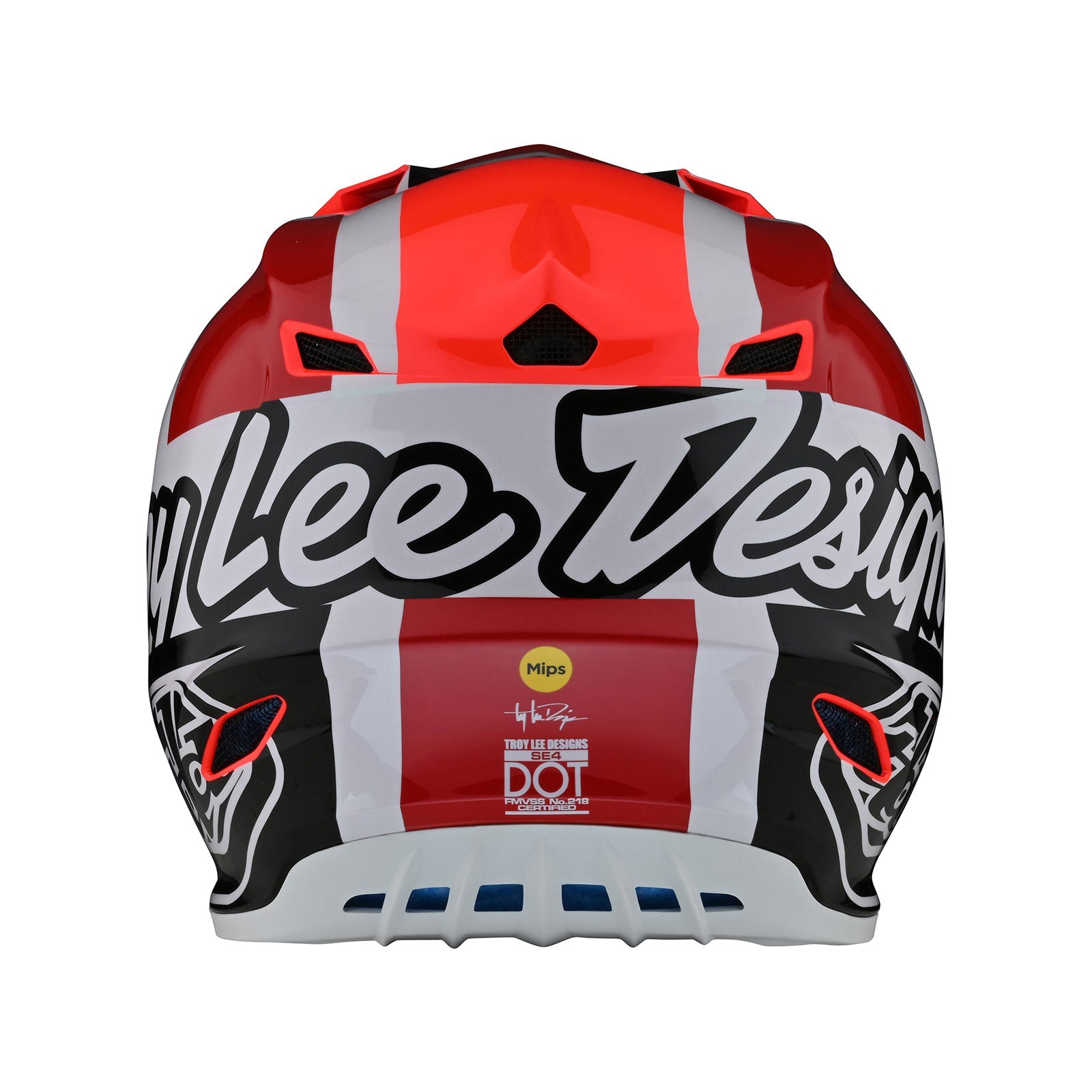 Casco Motocross Troy Lee Designs SE4 Polyacrilita Quattro Rojo/Carbón con MIPS Protección Avanzada