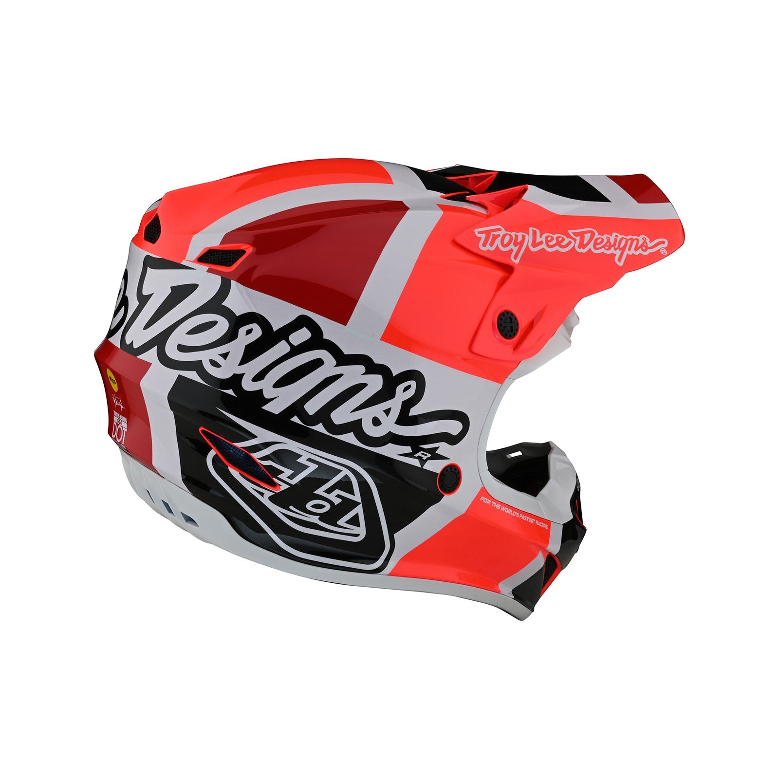 Casco Motocross Troy Lee Designs SE4 Polyacrilita Quattro Rojo/Carbón con MIPS Protección Avanzada