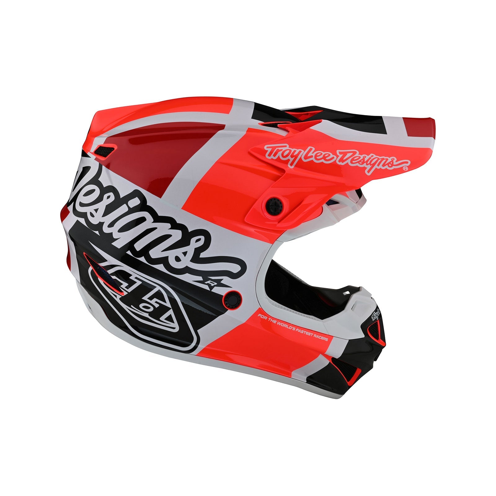 Casco Motocross Troy Lee Designs SE4 Polyacrilita Quattro Rojo/Carbón con MIPS Protección Avanzada