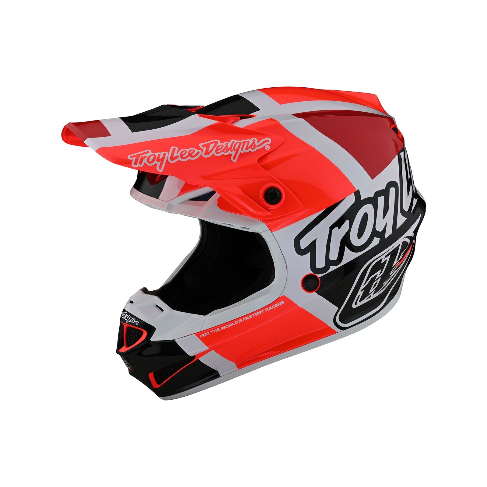 Casco Motocross Troy Lee Designs SE4 Polyacrilita Quattro Rojo/Carbón con MIPS Protección Avanzada