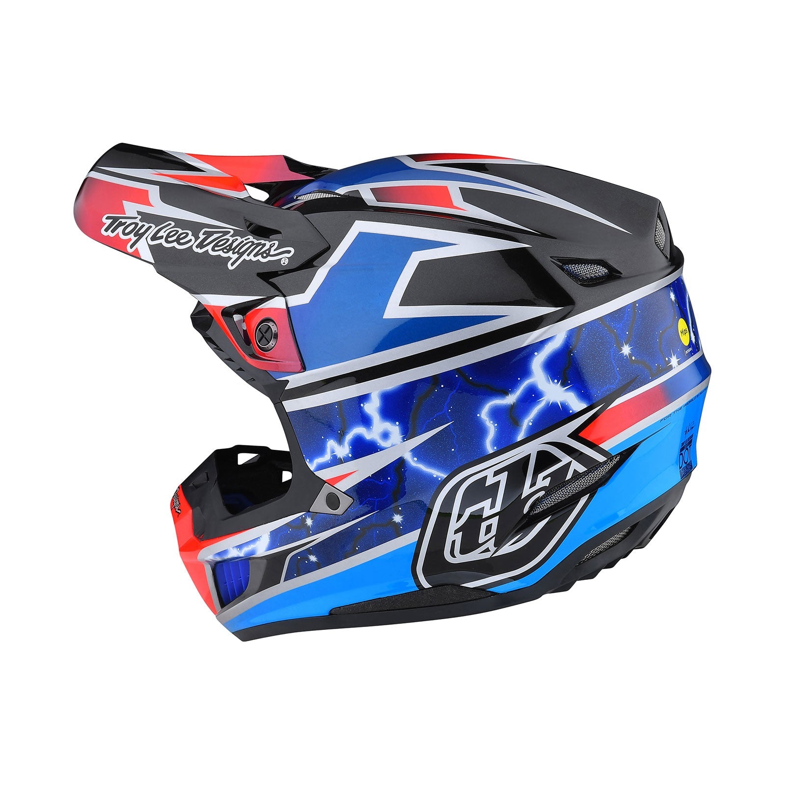 Casco Troy Lee Designs SE5 Composite MIPS Lightning Azul: Protección Avanzada Motocross Enduro