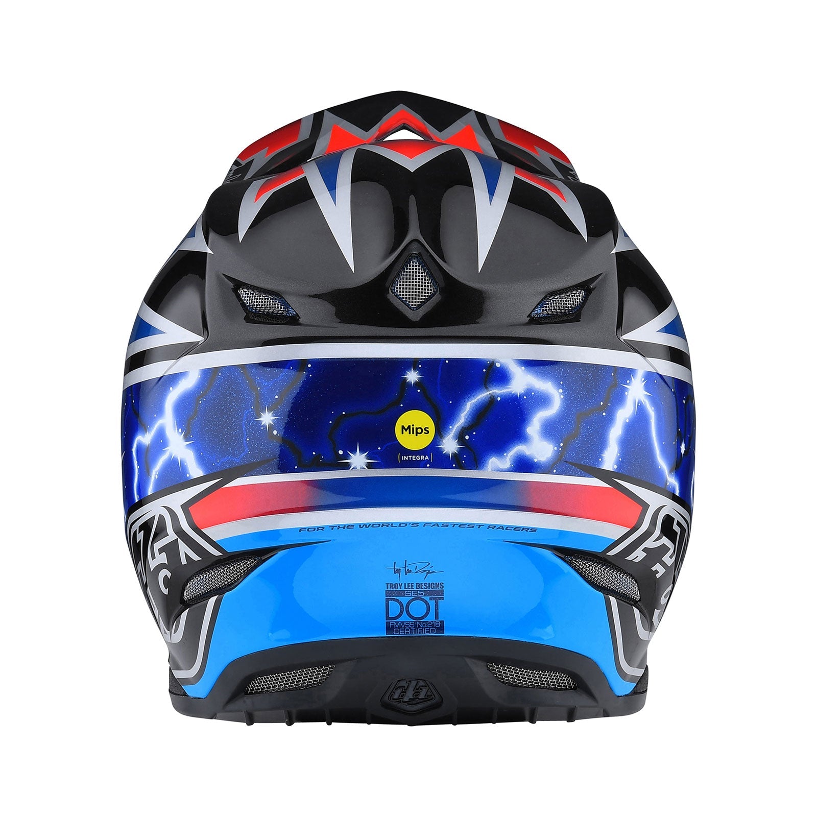 Casco Troy Lee Designs SE5 Composite MIPS Lightning Azul: Protección Avanzada Motocross Enduro