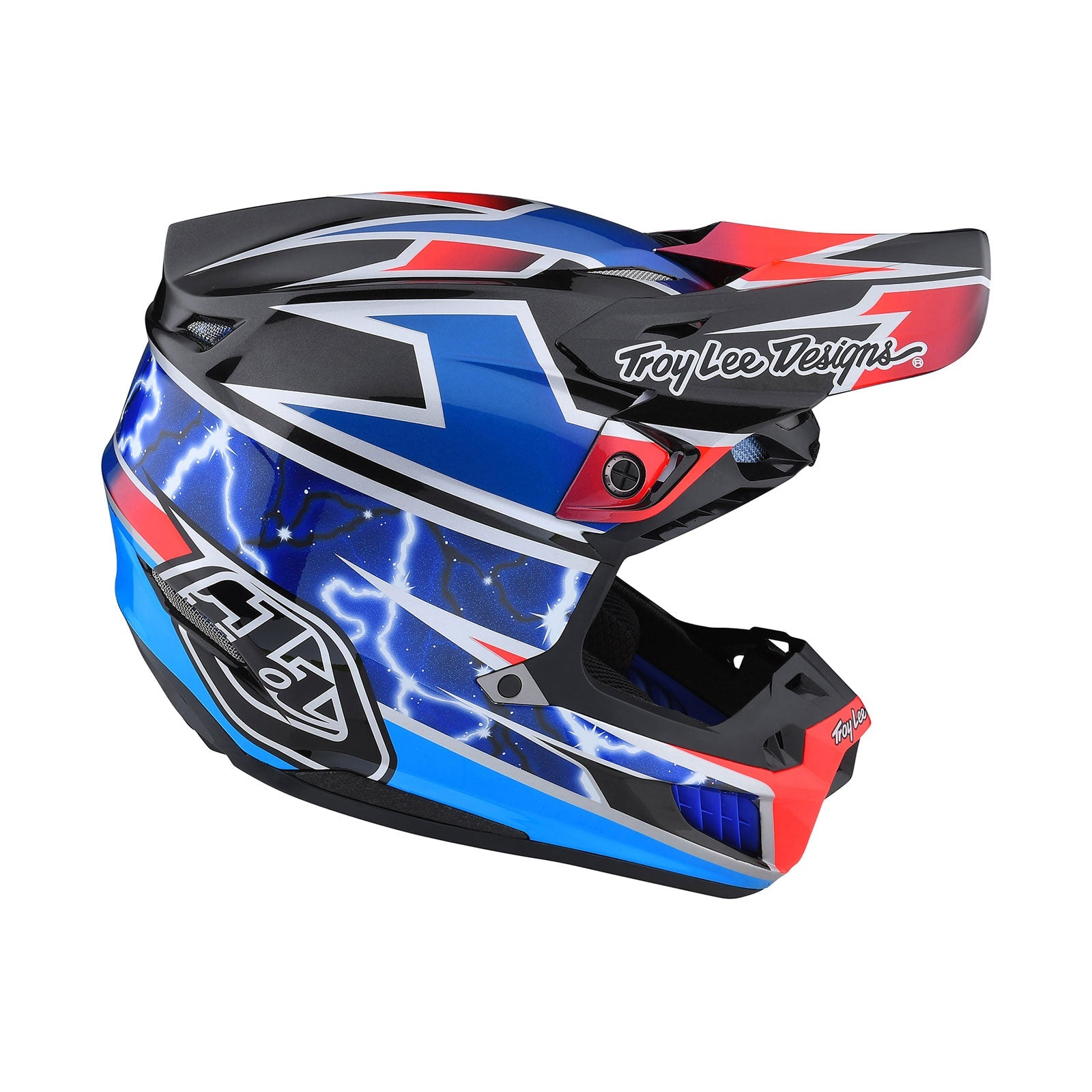 Casco Troy Lee Designs SE5 Composite MIPS Lightning Azul: Protección Avanzada Motocross Enduro