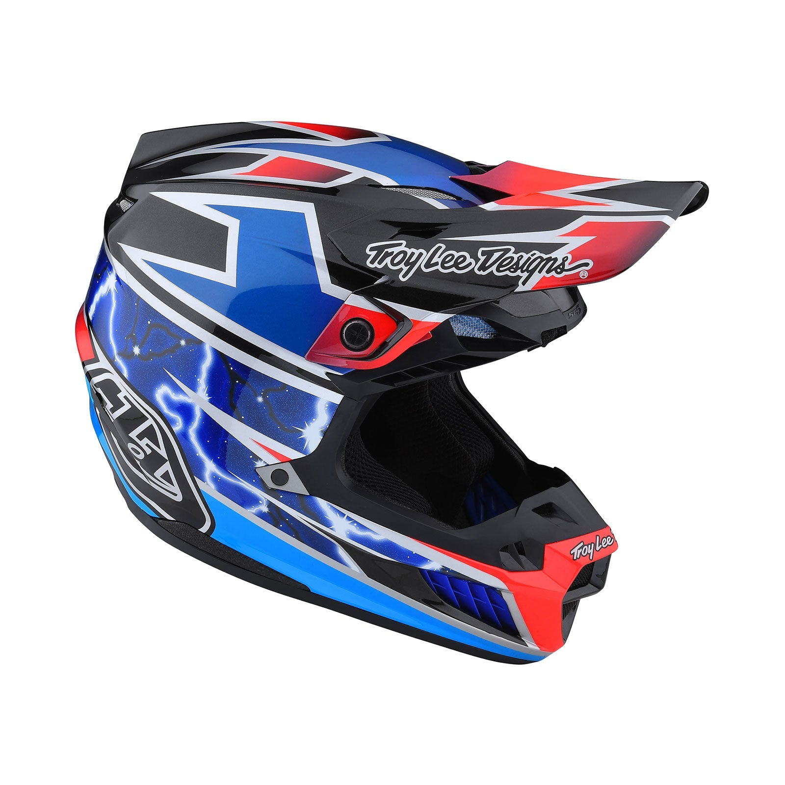 Casco Troy Lee Designs SE5 Composite MIPS Lightning Azul: Protección Avanzada Motocross Enduro