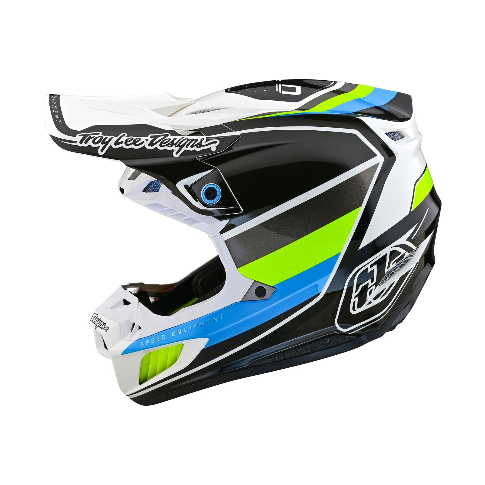 Casco Troy Lee Designs SE5 Compuesto Reverb Blanco/Azul: Protección MIPS Integra Avanzada