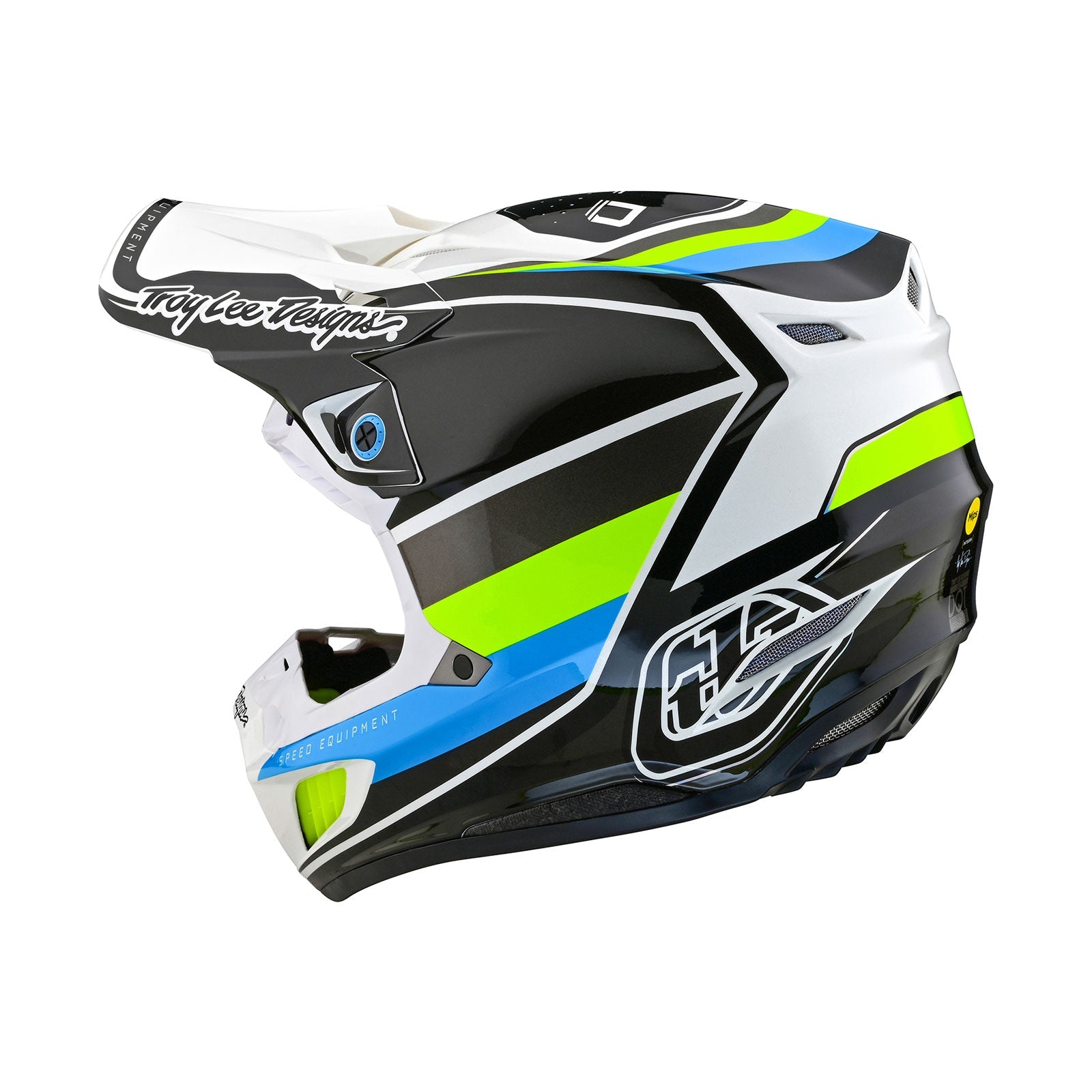 Casco Troy Lee Designs SE5 Compuesto Reverb Blanco/Azul: Protección MIPS Integra Avanzada