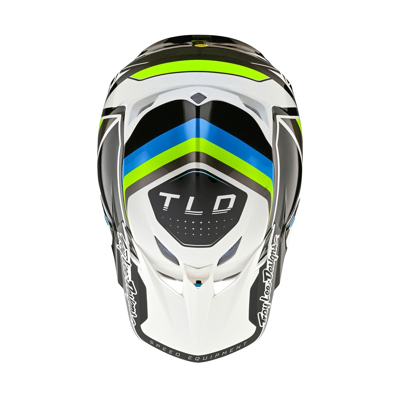 Casco Troy Lee Designs SE5 Compuesto Reverb Blanco/Azul: Protección MIPS Integra Avanzada