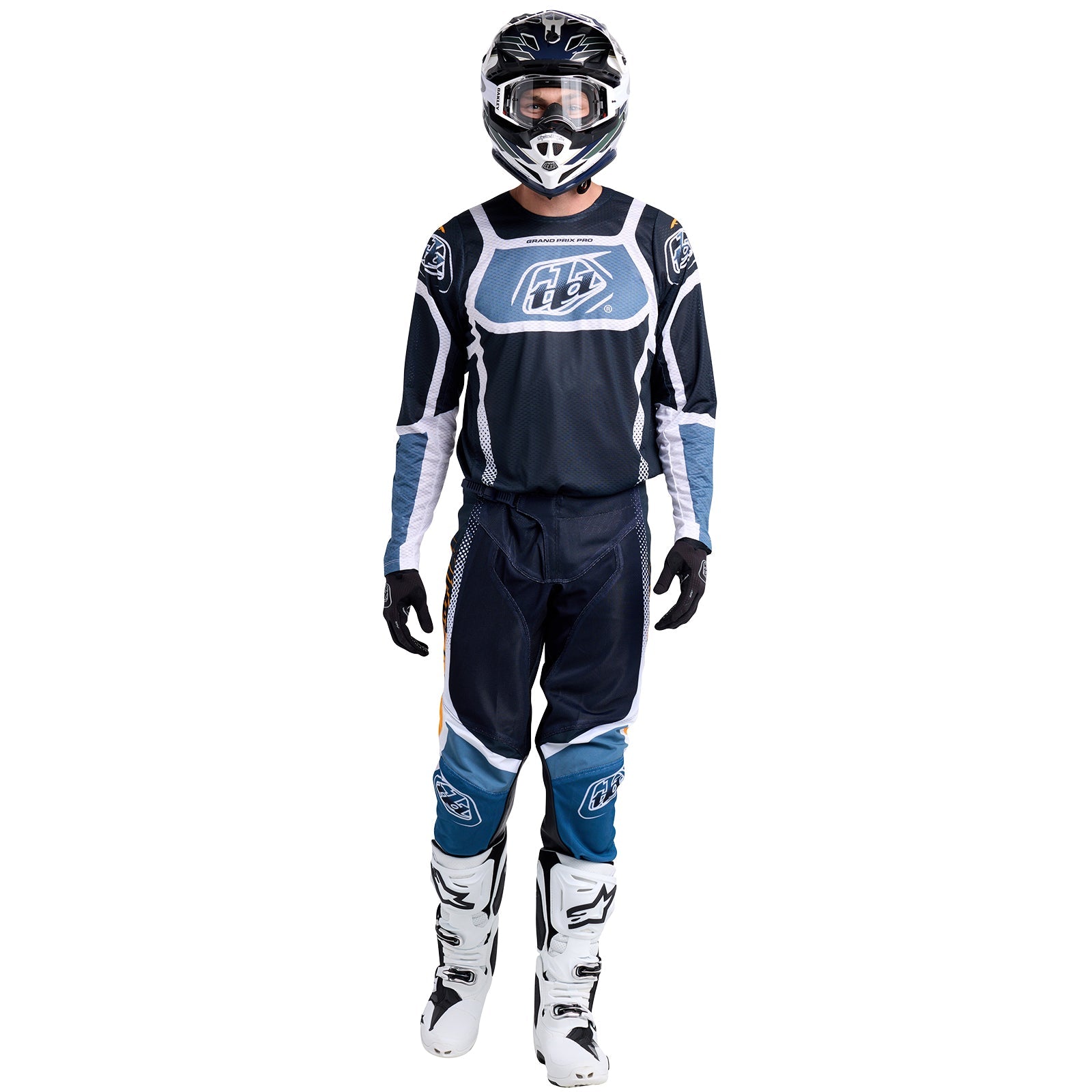 Maillot GP Pro Air Troy Lee Designs Bandas Azul Marino Transpirable Moto Enduro