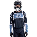 Maillot GP Pro Air Troy Lee Designs Bandas Azul Marino Transpirable Moto Enduro