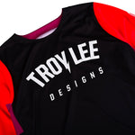 Maillot Troy Lee Designs GP Pro Boltz Rendimiento Motocross Enduro Negro Rojo Neón