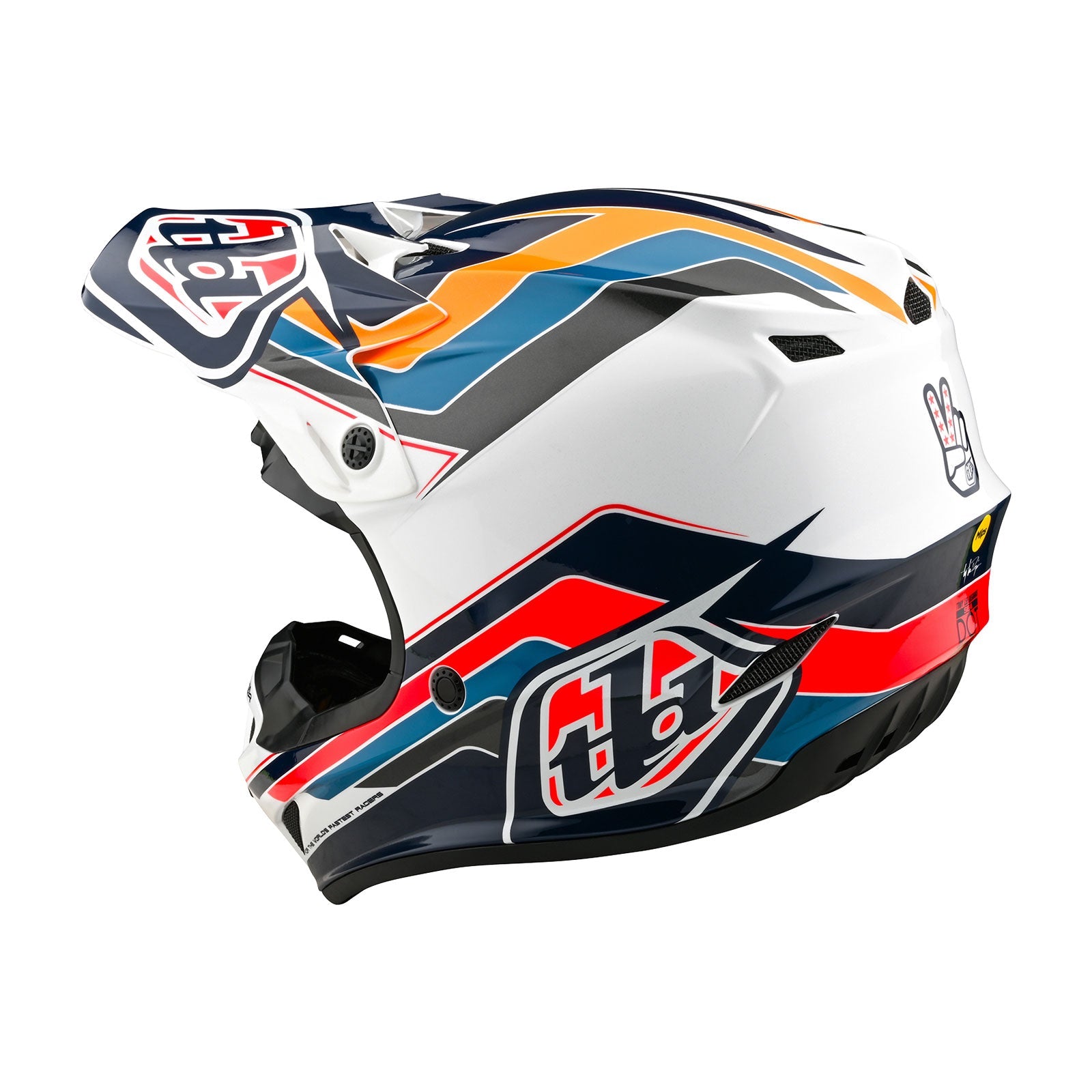 Casco Troy Lee Designs SE4 Poliacrilita MIPS Azul Block: Protección Avanzada Motocross Ligero