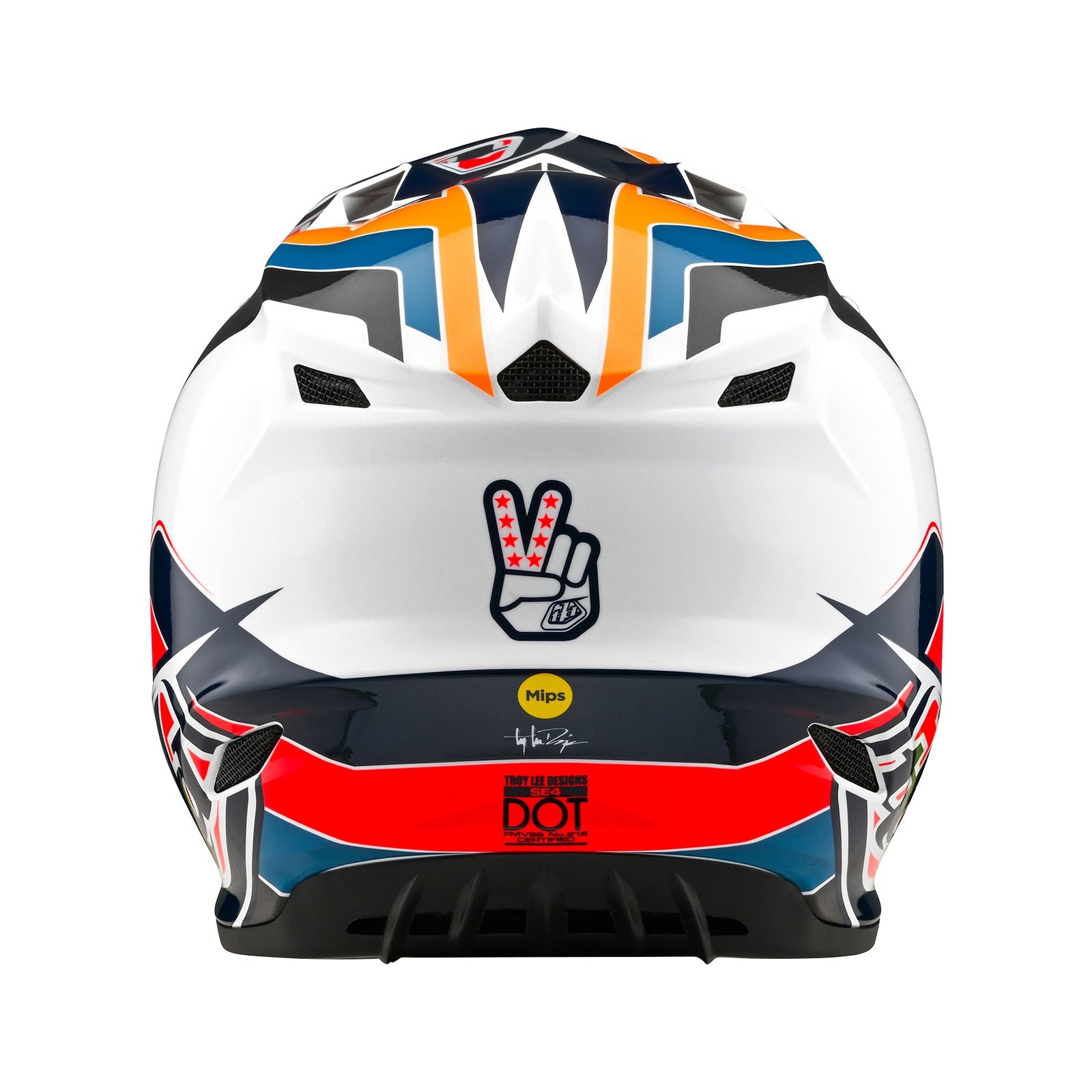 Casco Troy Lee Designs SE4 Poliacrilita MIPS Azul Block: Protección Avanzada Motocross Ligero