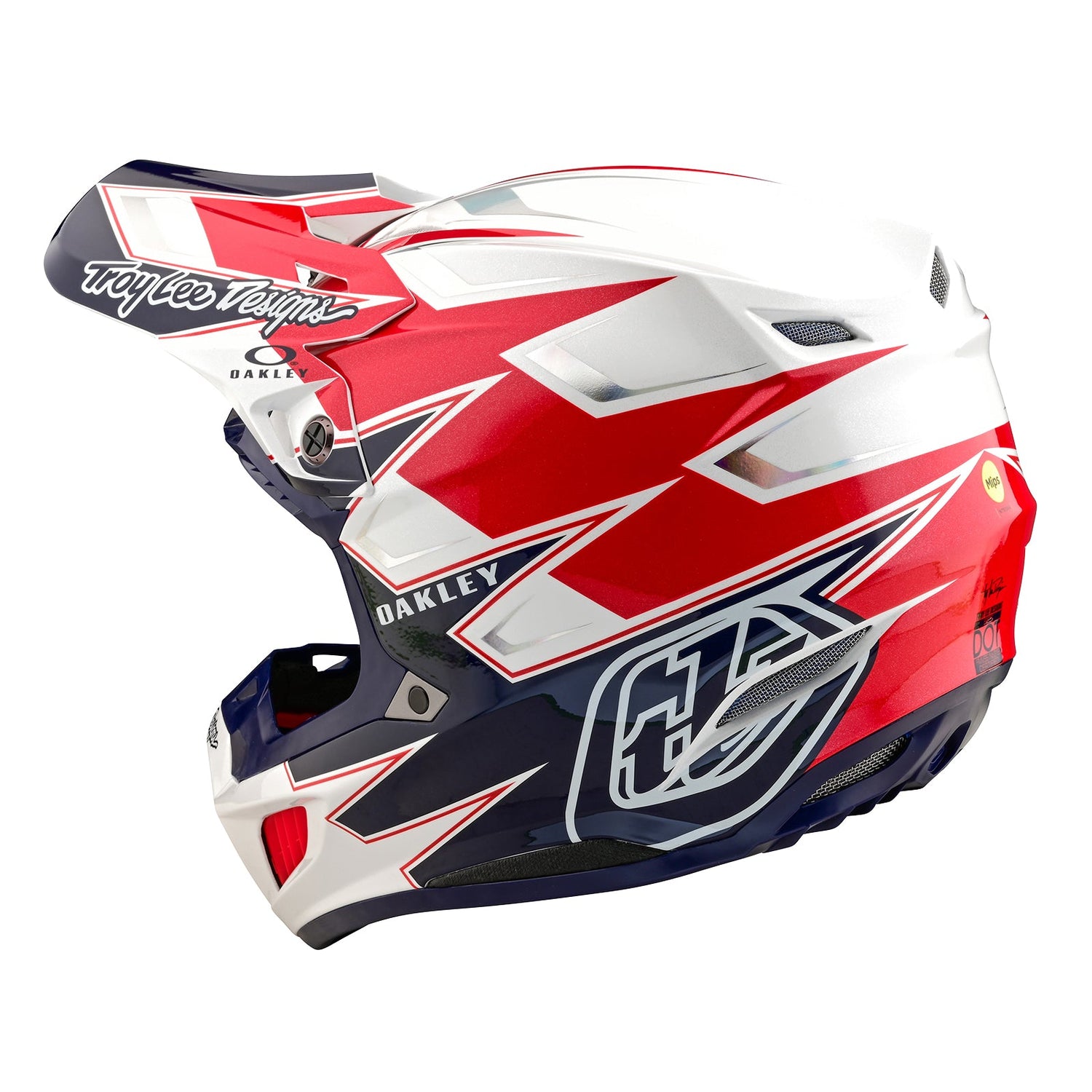 Casco Troy Lee Designs SE5 MIPS Compuesto Visión Blanco Azul Motocross Protección