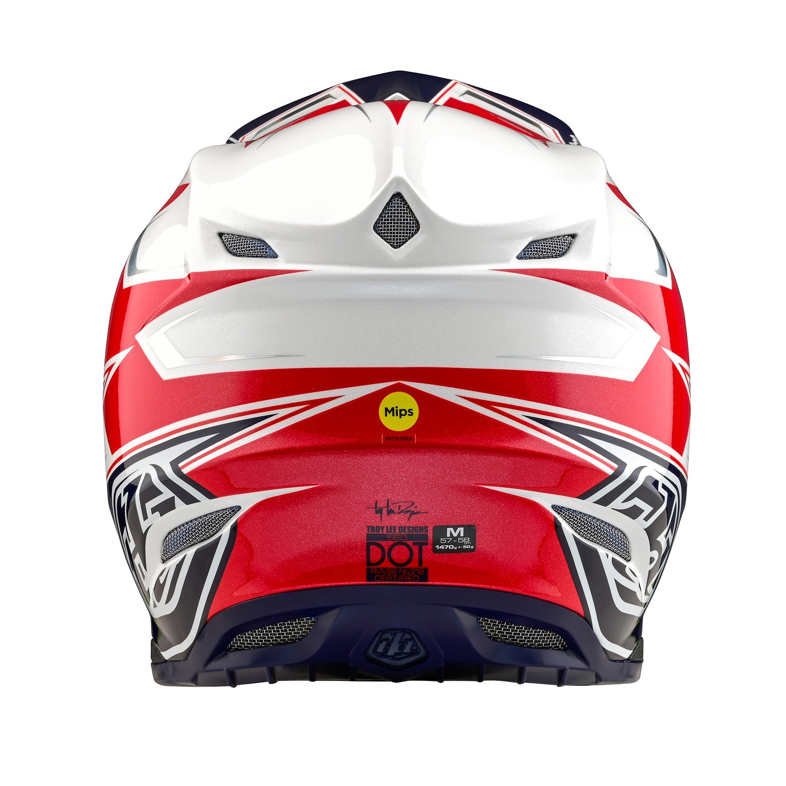 Casco Troy Lee Designs SE5 MIPS Compuesto Visión Blanco Azul Motocross Protección