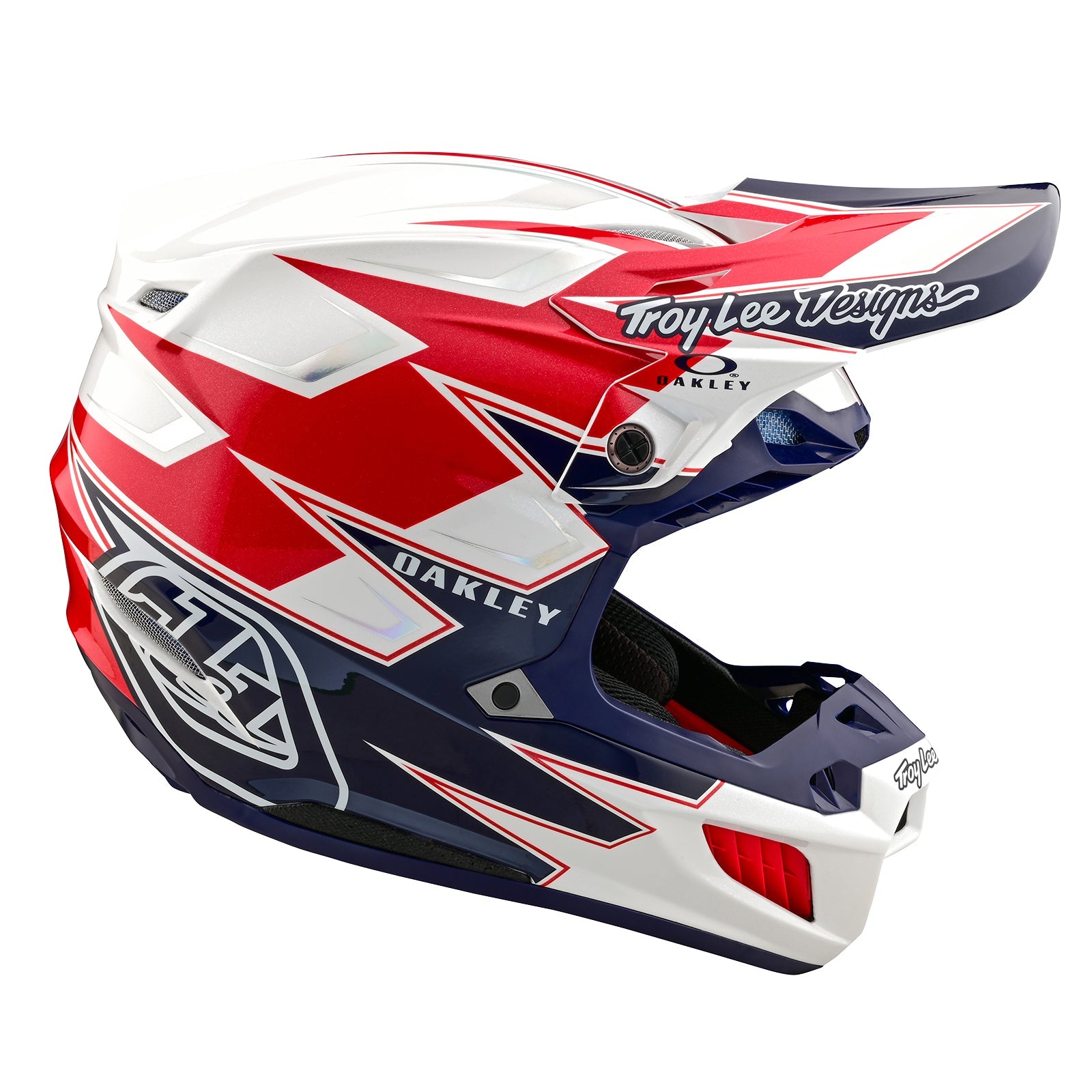 Casco Troy Lee Designs SE5 MIPS Compuesto Visión Blanco Azul Motocross Protección