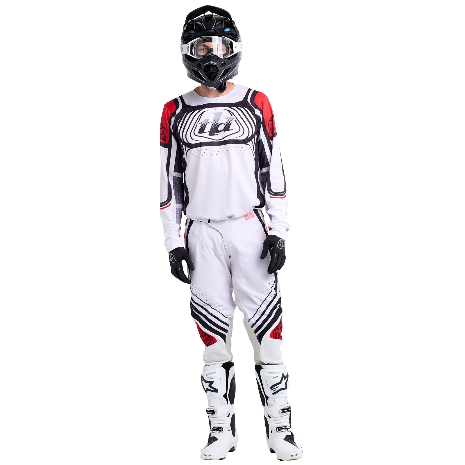 Maillot Troy Lee Designs SE Pro Wavez Blanco/Rojo: Transpirable, Ligero, Rendimiento Superior Motocross