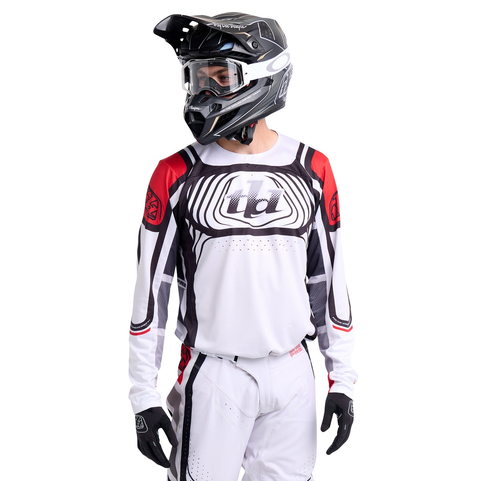 Maillot Troy Lee Designs SE Pro Wavez Blanco/Rojo: Transpirable, Ligero, Rendimiento Superior Motocross