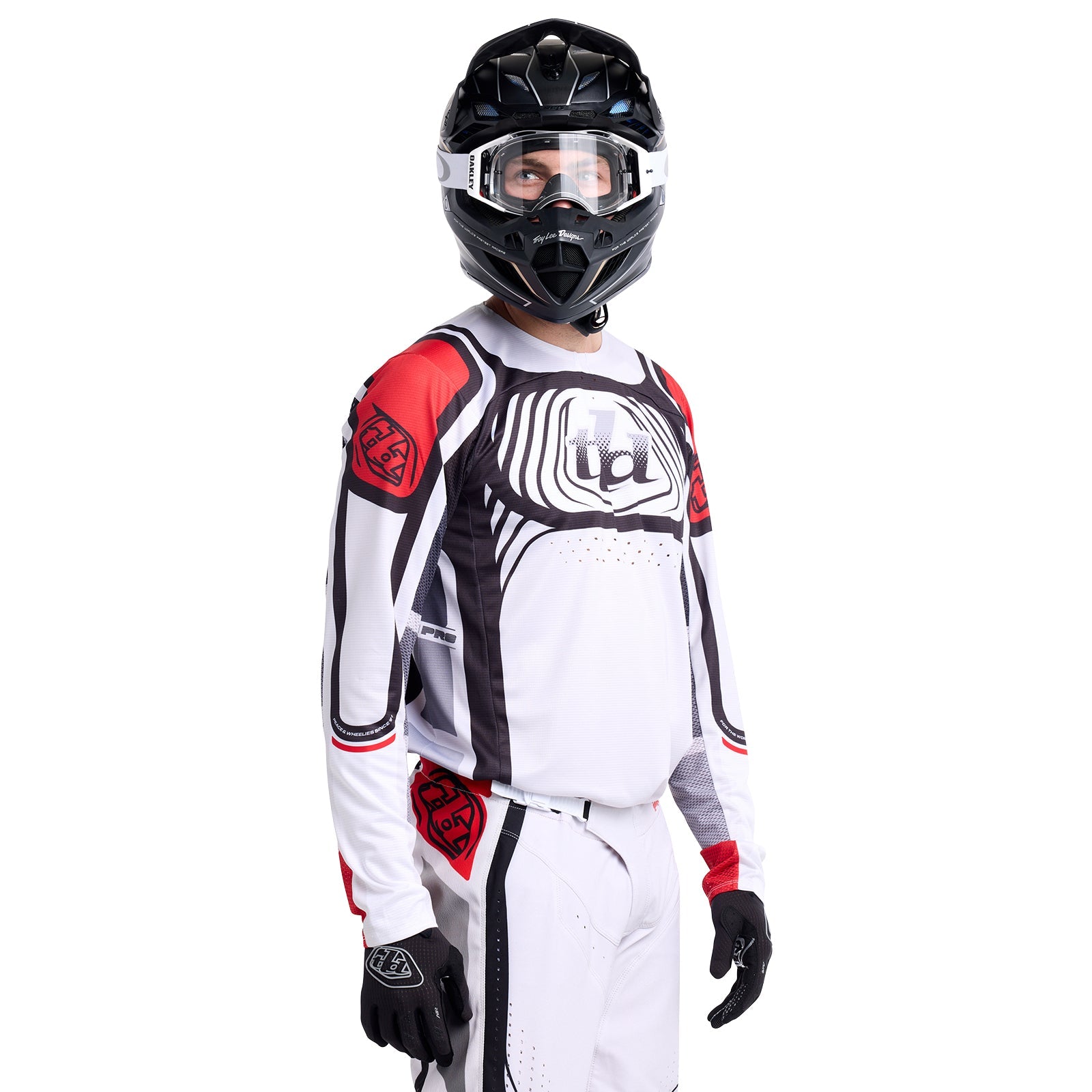 Maillot Troy Lee Designs SE Pro Wavez Blanco/Rojo: Transpirable, Ligero, Rendimiento Superior Motocross