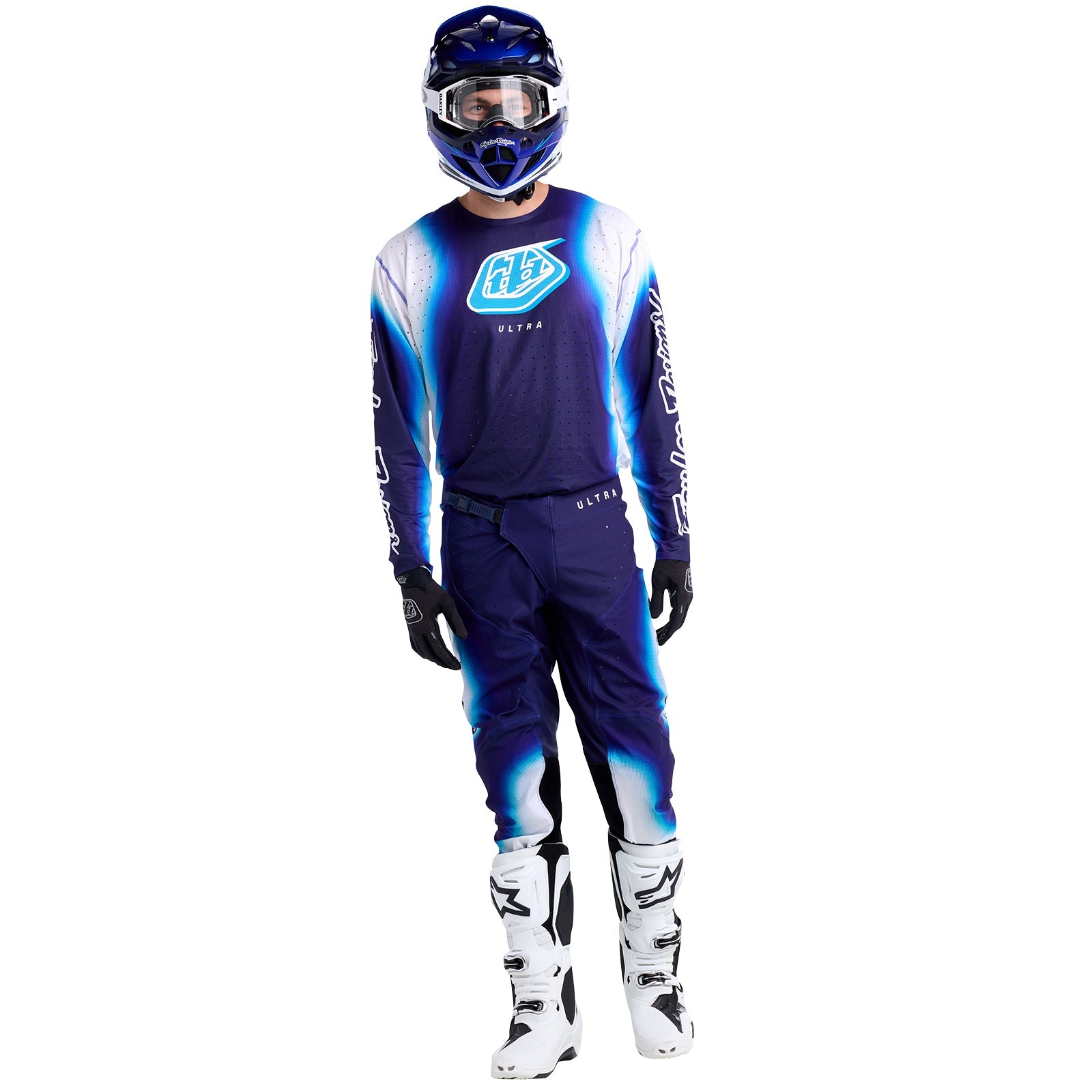 Maillot Troy Lee Designs SE Ultra Blurr Azul: Rendimiento Superior Motocross Transpirable Ligero