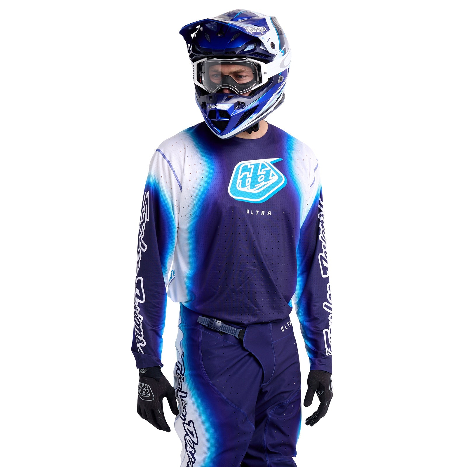 Maillot Troy Lee Designs SE Ultra Blurr Azul: Rendimiento Superior Motocross Transpirable Ligero