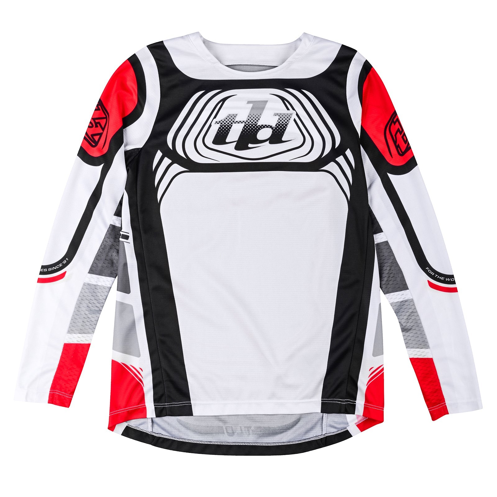 Maillot Motocross Juvenil GP Pro Wavez Blanco/Rojo Rendimiento Superior
