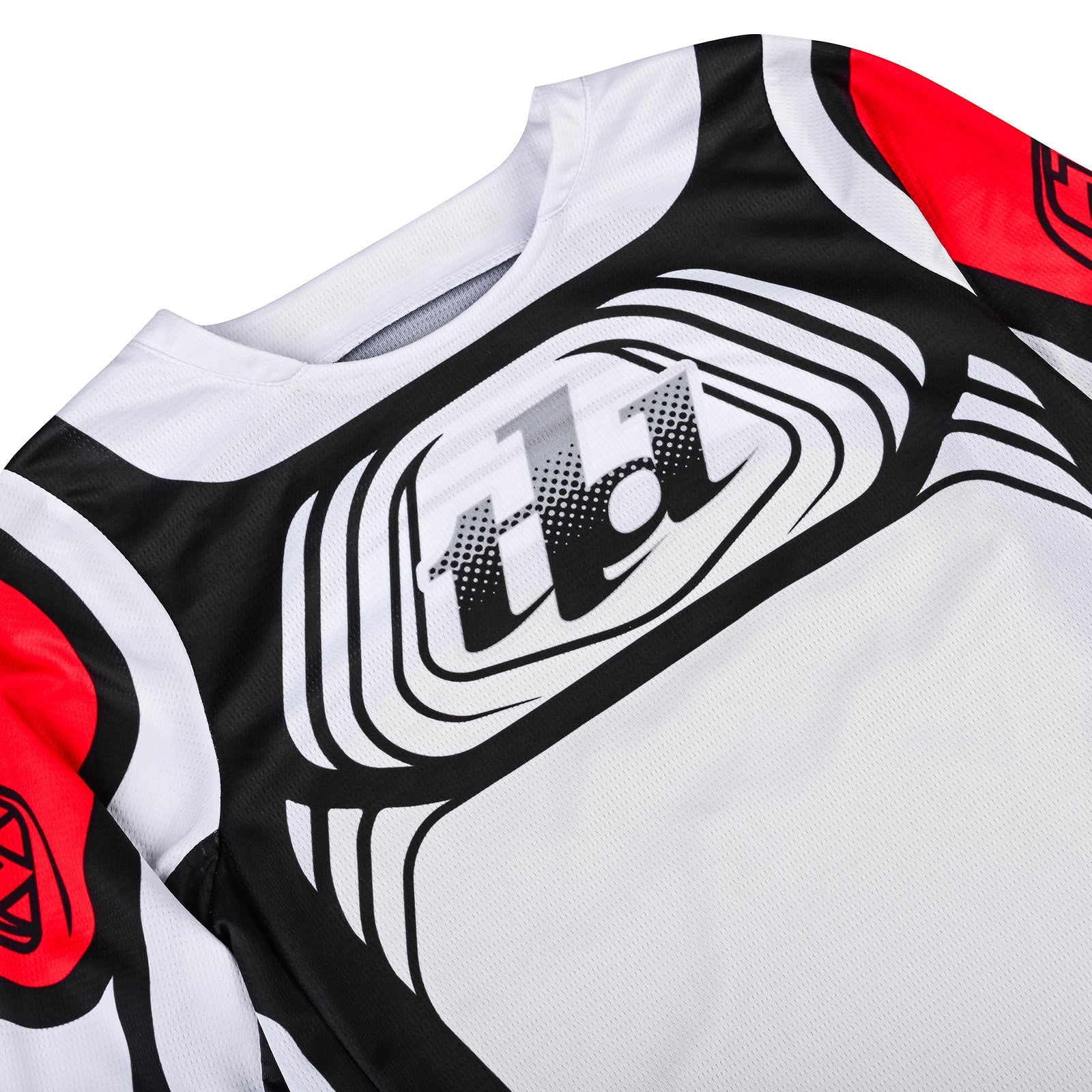 Maillot Motocross Juvenil GP Pro Wavez Blanco/Rojo Rendimiento Superior