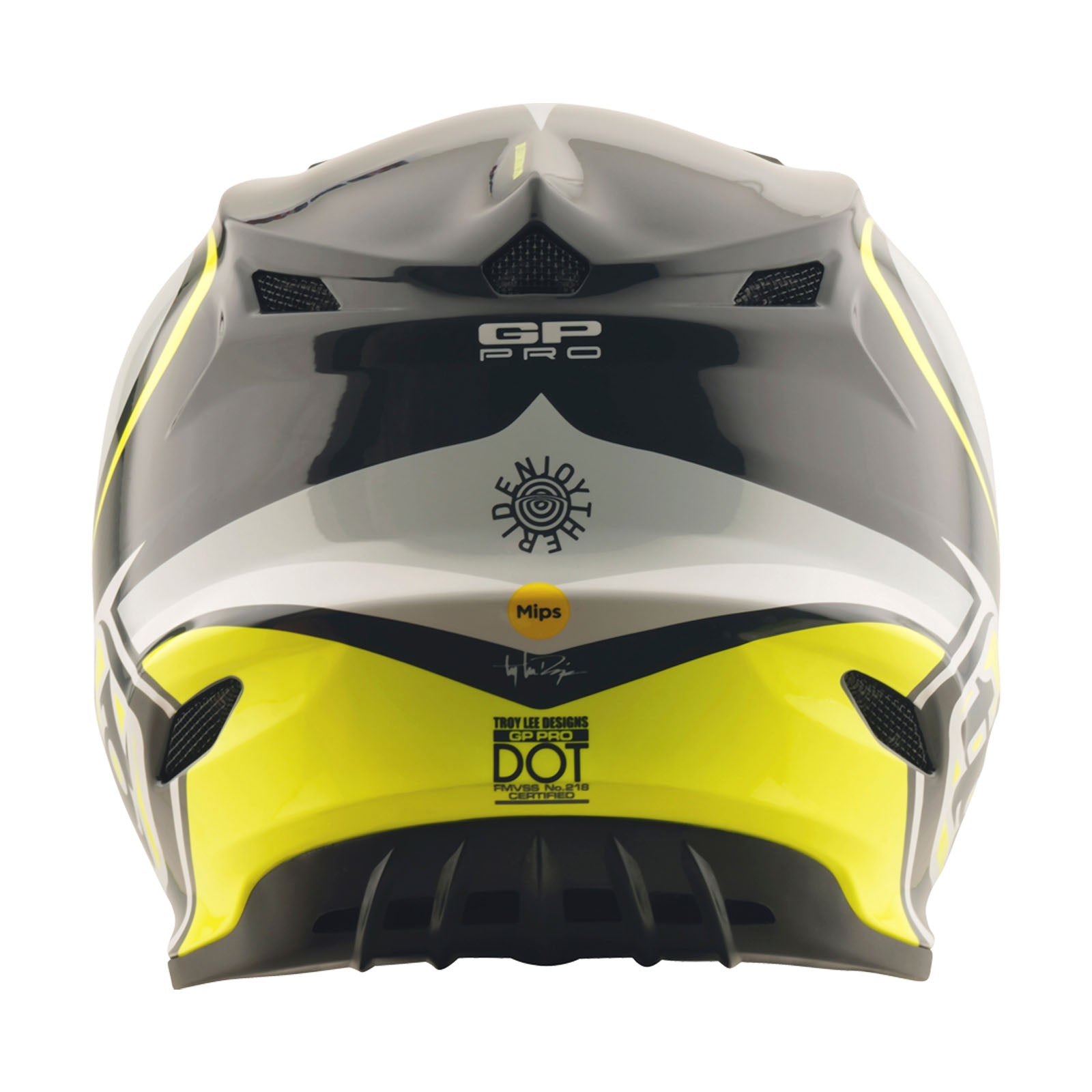 Casco Troy Lee Designs GP Pro con MIPS Crossover Gris/Amarillo Flúor, Protección Motocross Superior