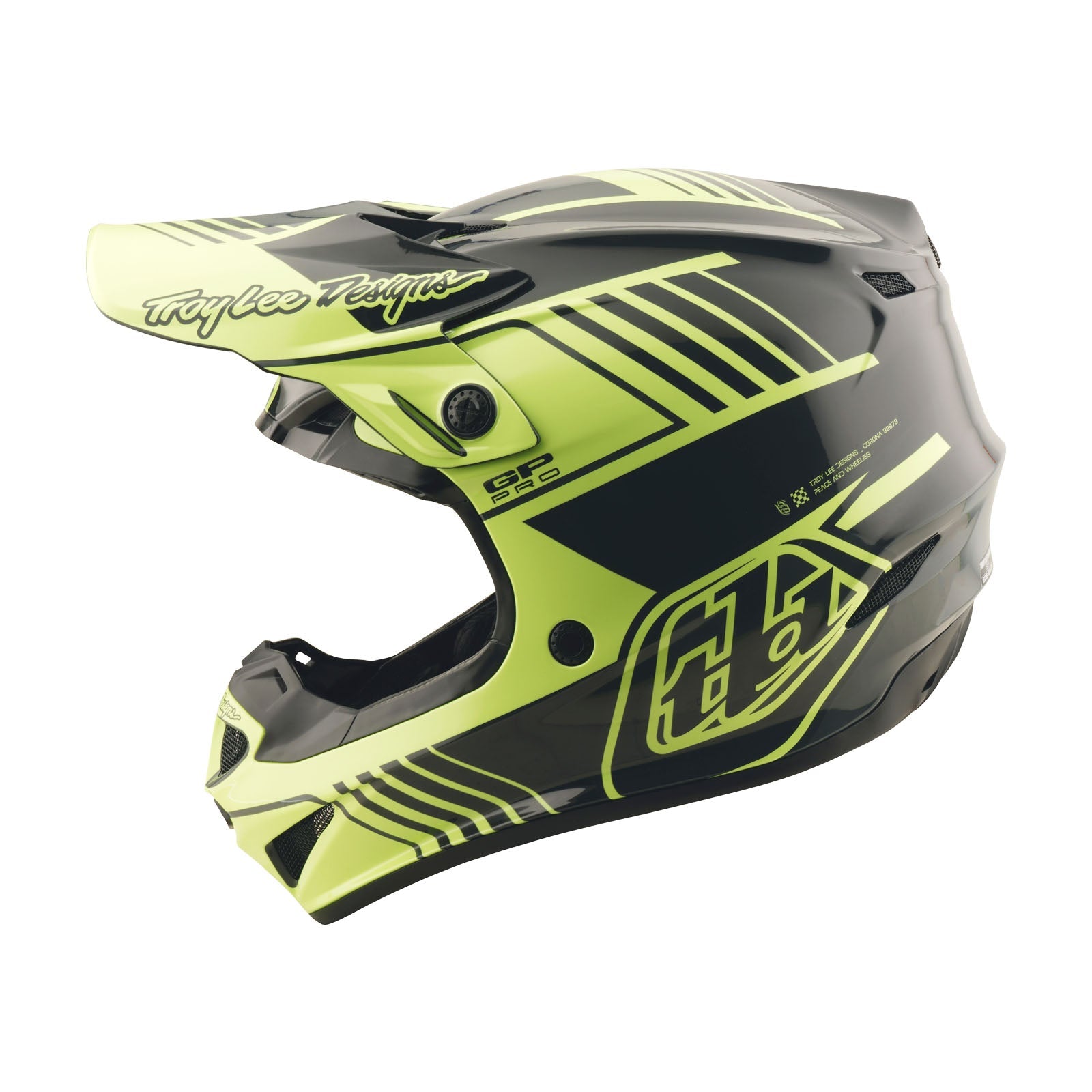 Casco Motocross Troy Lee Designs GP Pro Juvenil MIPS Amarillo Fluorescente Ventilación Avanzada