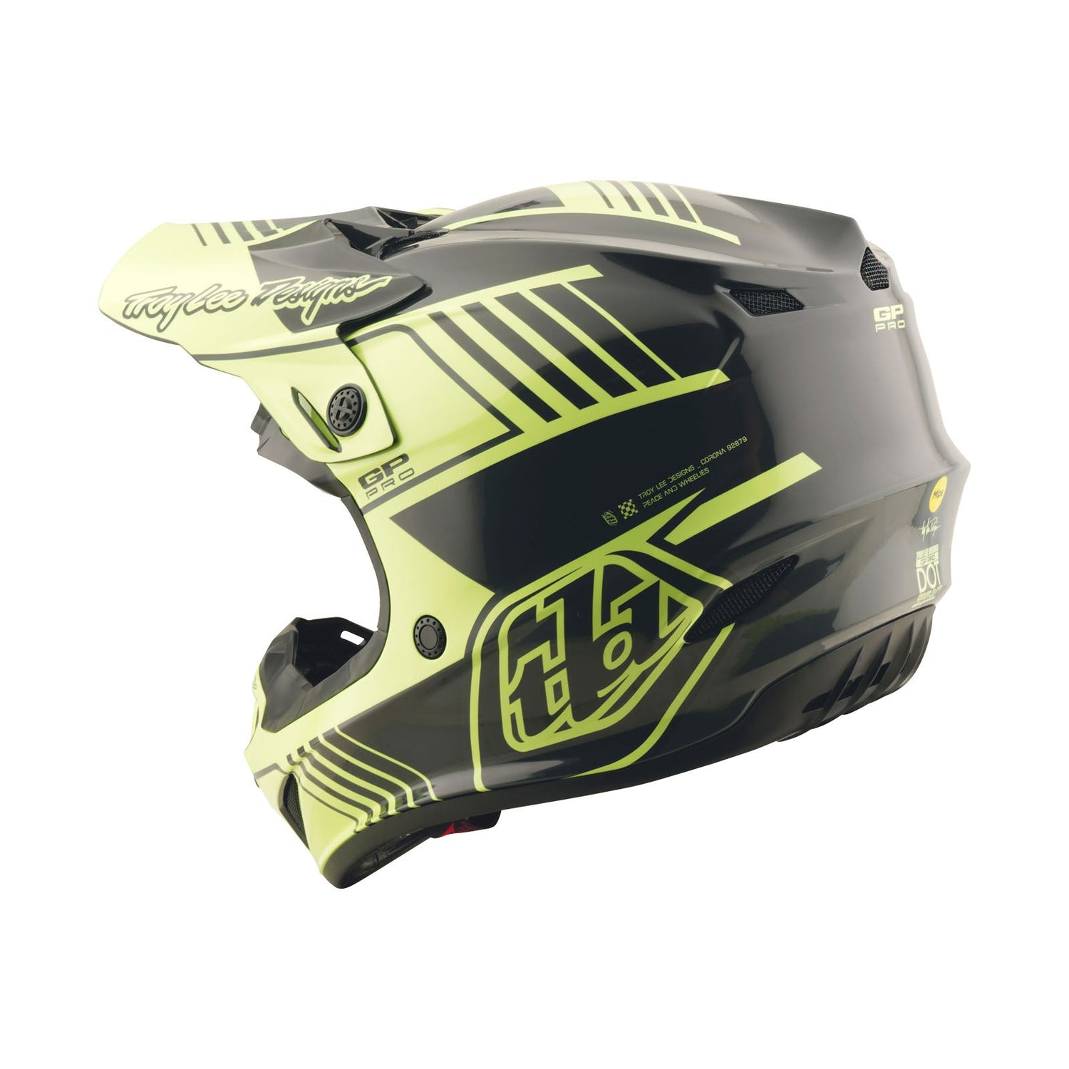 Casco Troy Lee Designs GP Pro Segment Mips Amarillo Flúor/Negro Ligero Motocross