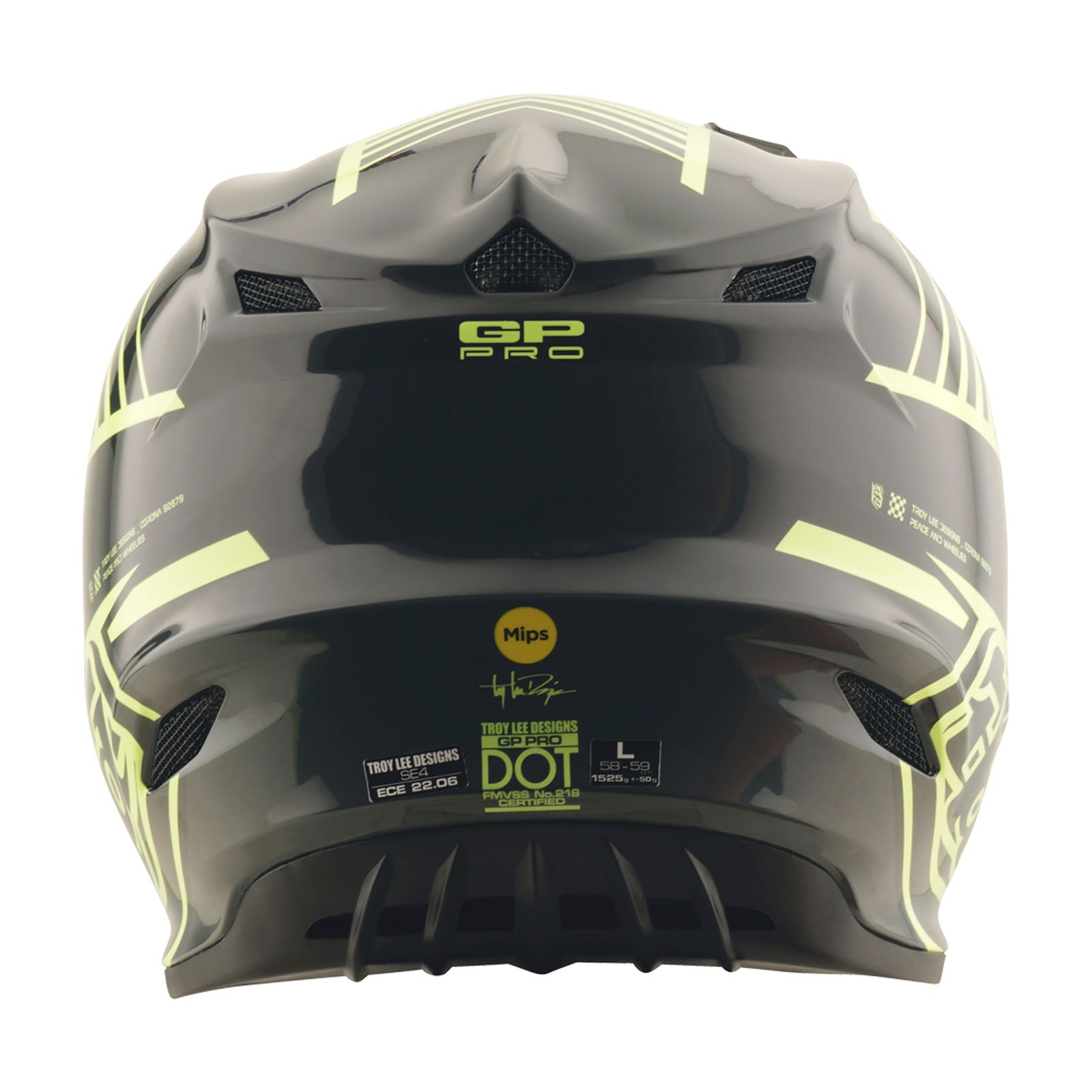 Casco Motocross Troy Lee Designs GP Pro Juvenil MIPS Amarillo Fluorescente Ventilación Avanzada