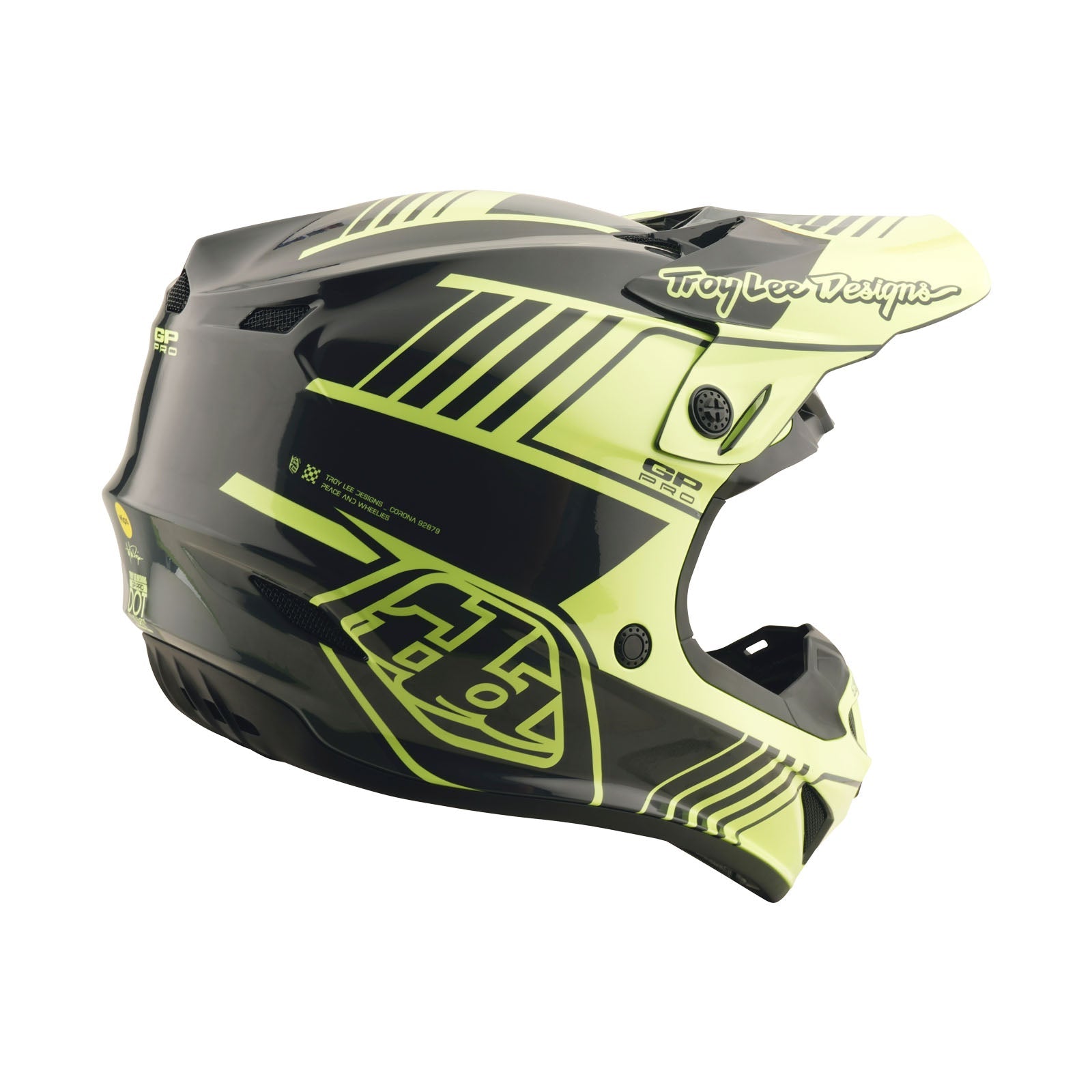 Casco Troy Lee Designs GP Pro Segment Mips Amarillo Flúor/Negro Ligero Motocross