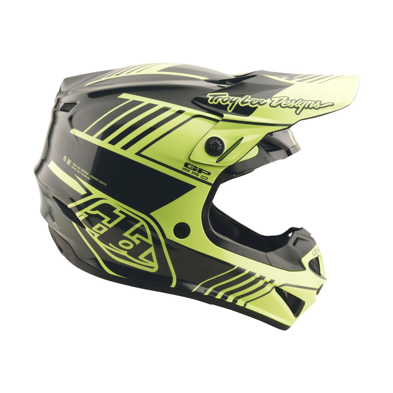 Casco Troy Lee Designs GP Pro Segment Mips Amarillo Flúor/Negro Ligero Motocross