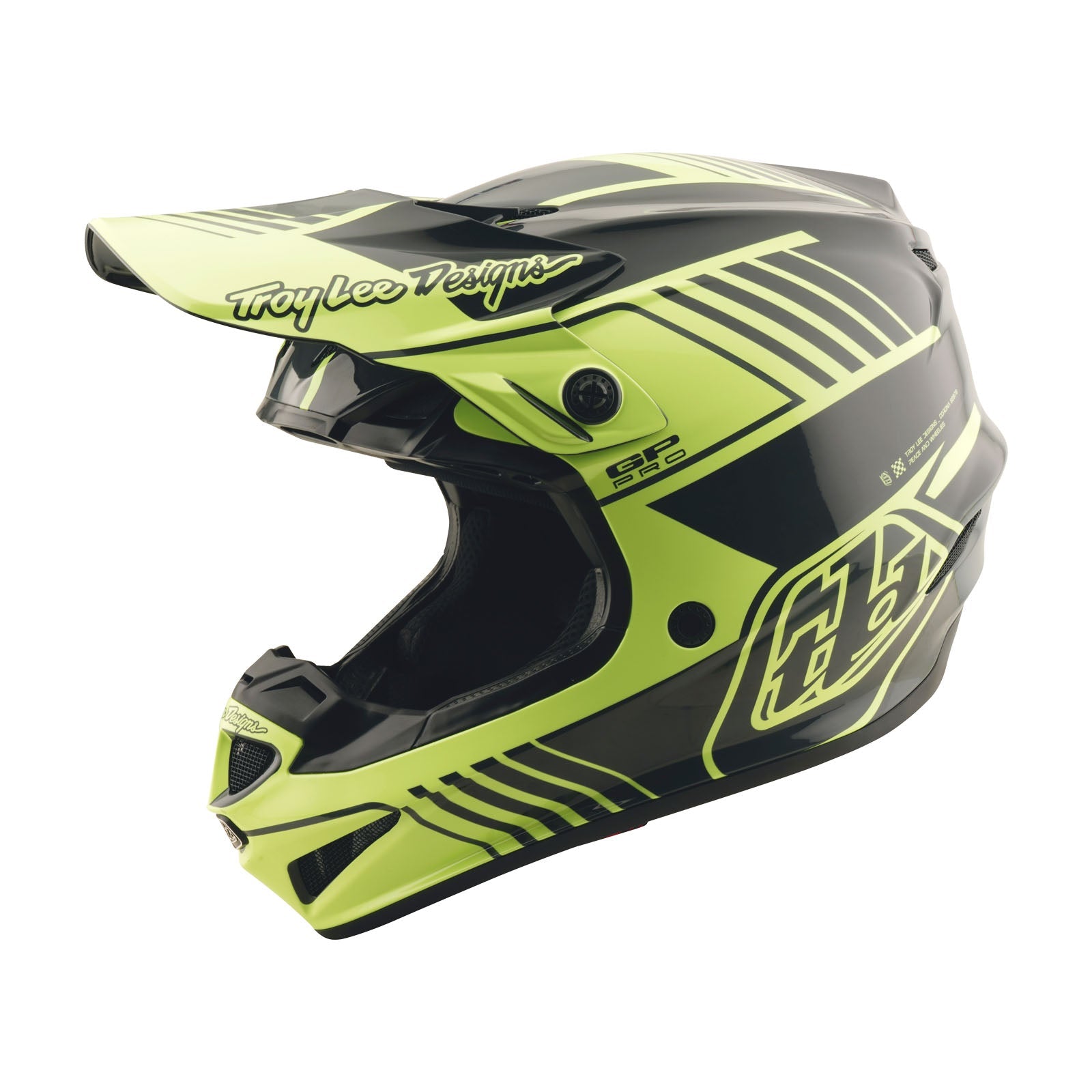 Casco Troy Lee Designs GP Pro Segment Mips Amarillo Flúor/Negro Ligero Motocross