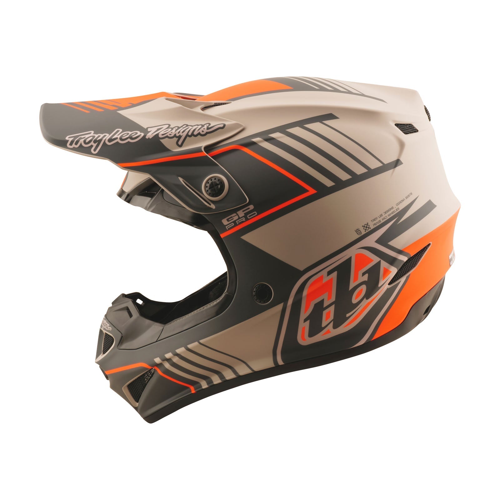Casco de Motocross Troy Lee Designs GP Pro Mips Segment Taupe Ligero
