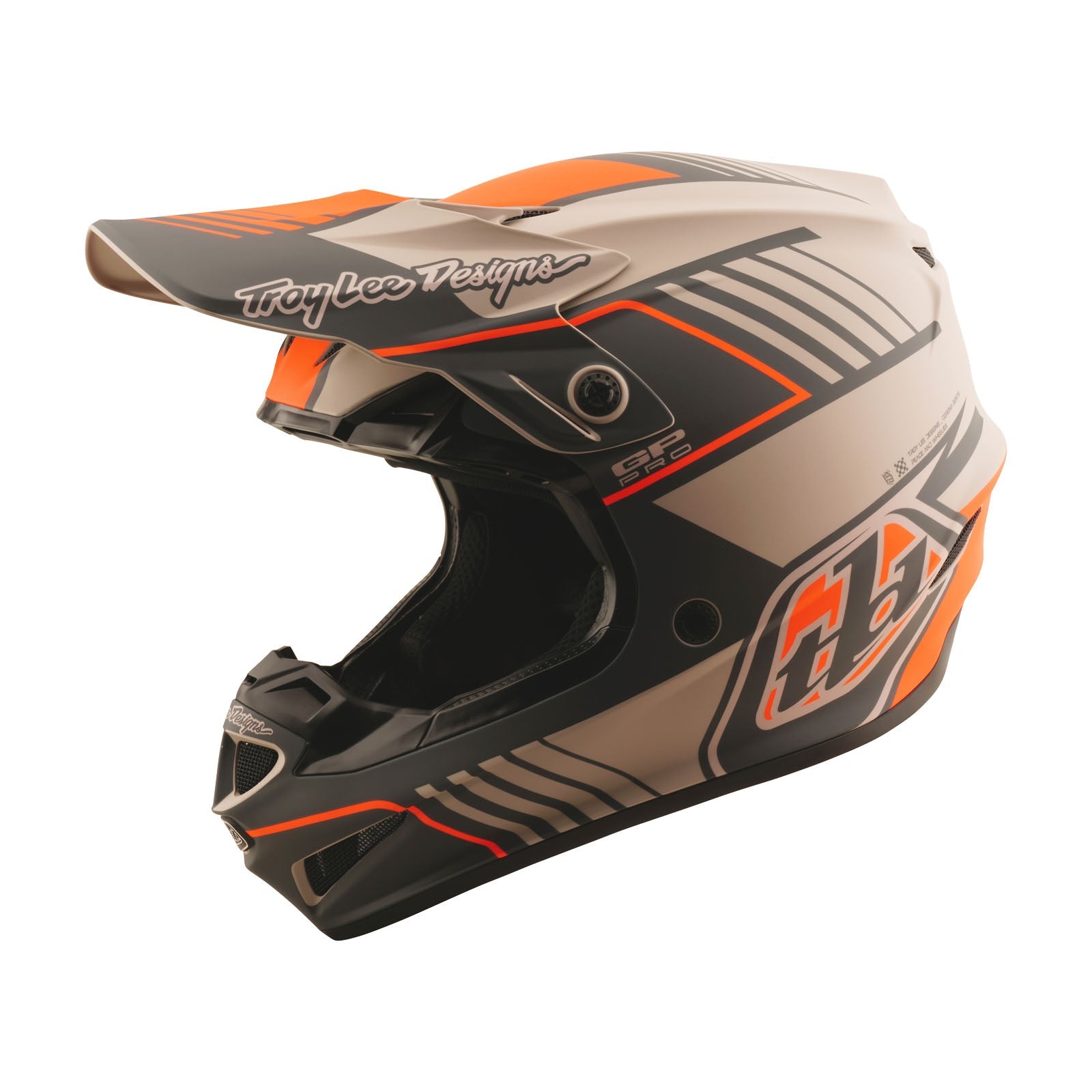 Casco de Motocross Troy Lee Designs GP Pro Mips Segment Taupe Ligero