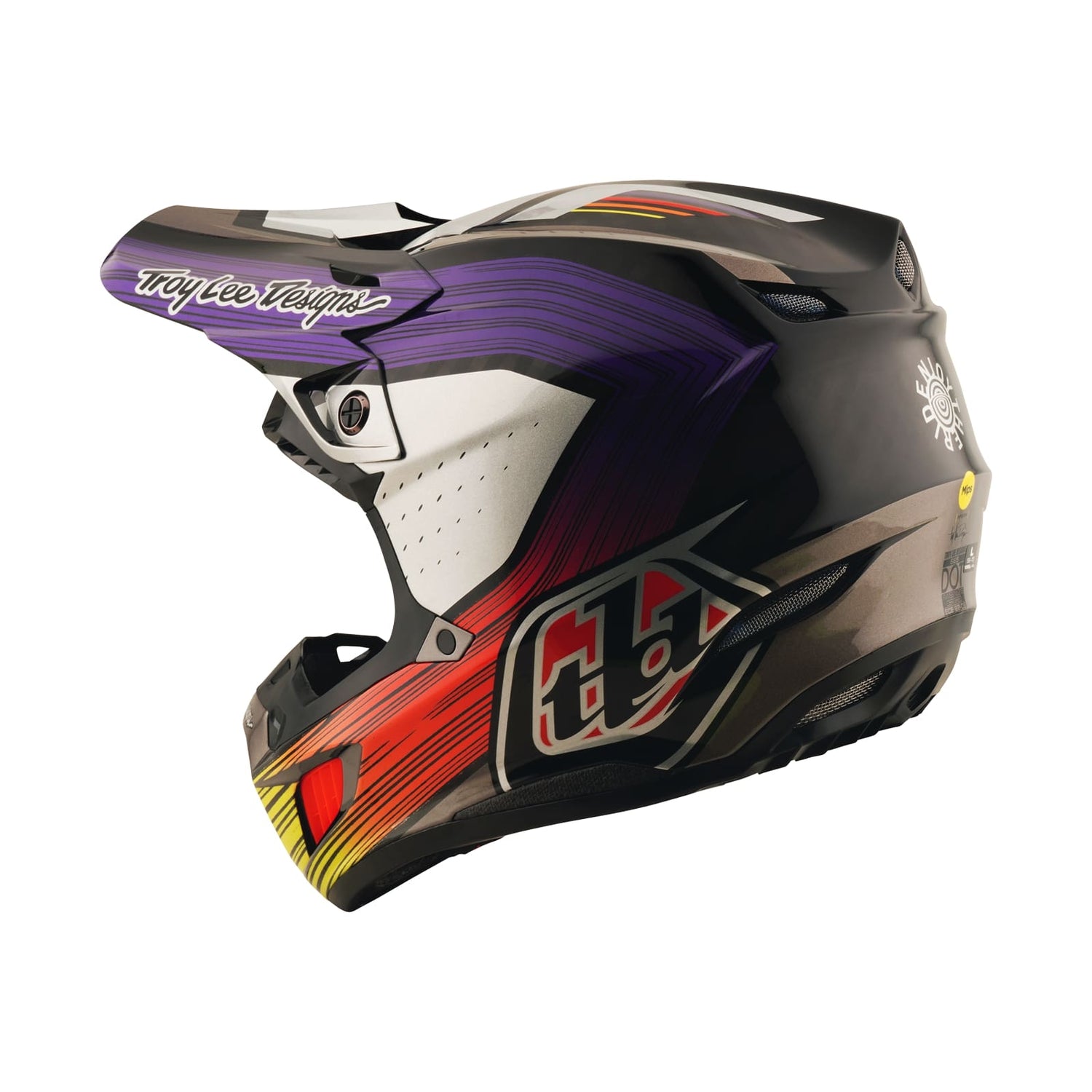 Casco TLD SE5 Carbono Mips Integral Motocross Enduro Rayas Negro Púrpura