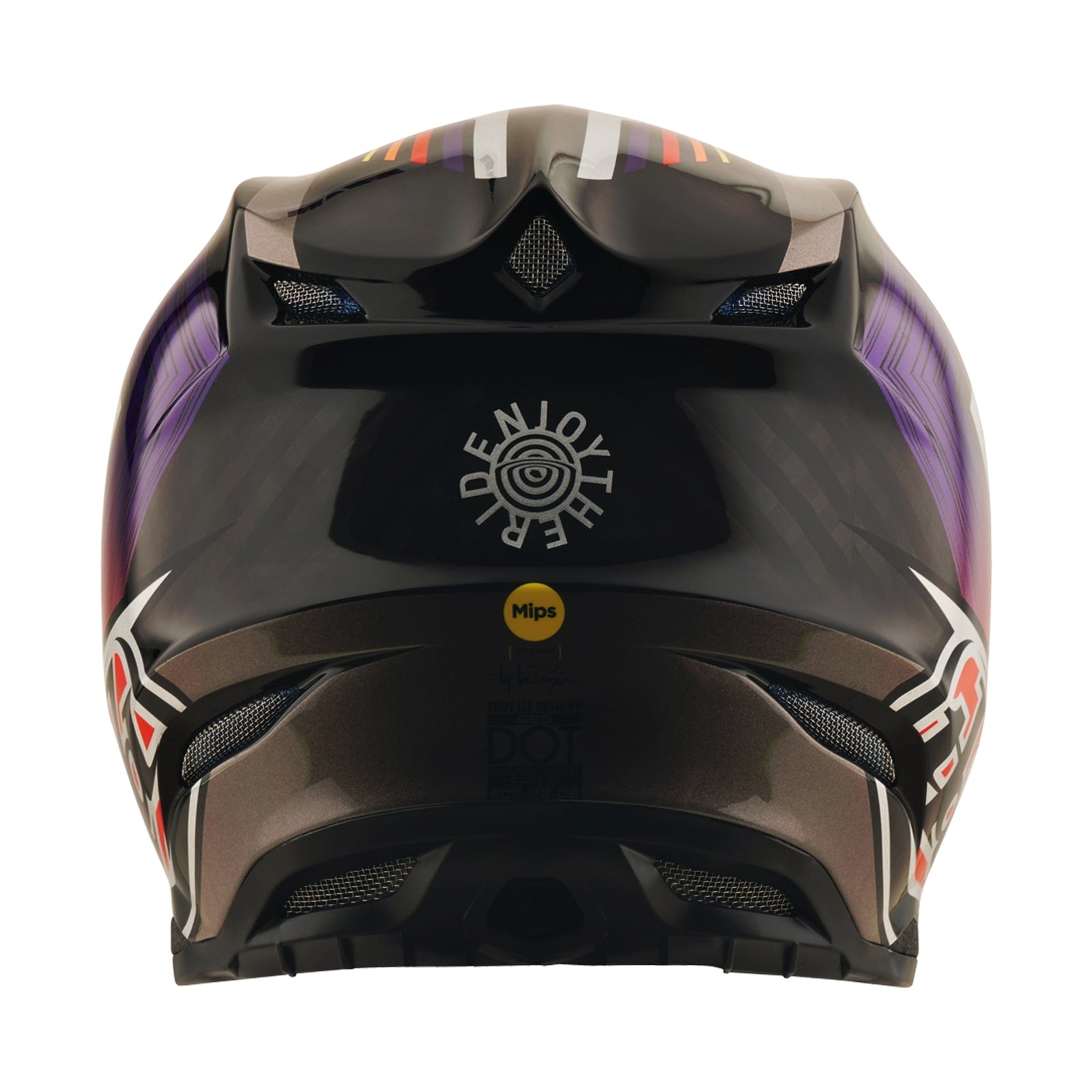 Casco TLD SE5 Carbono Mips Integral Motocross Enduro Rayas Negro Púrpura