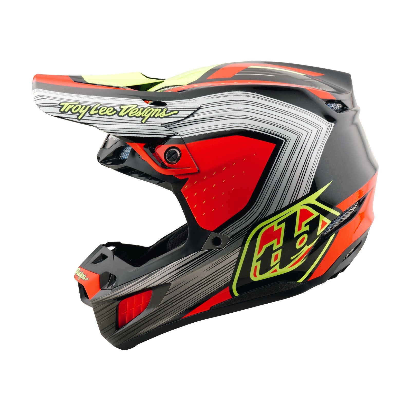 Casco Troy Lee Designs SE5 Composite Mips Rayas Negro/Infrarrojo Protección Motocross