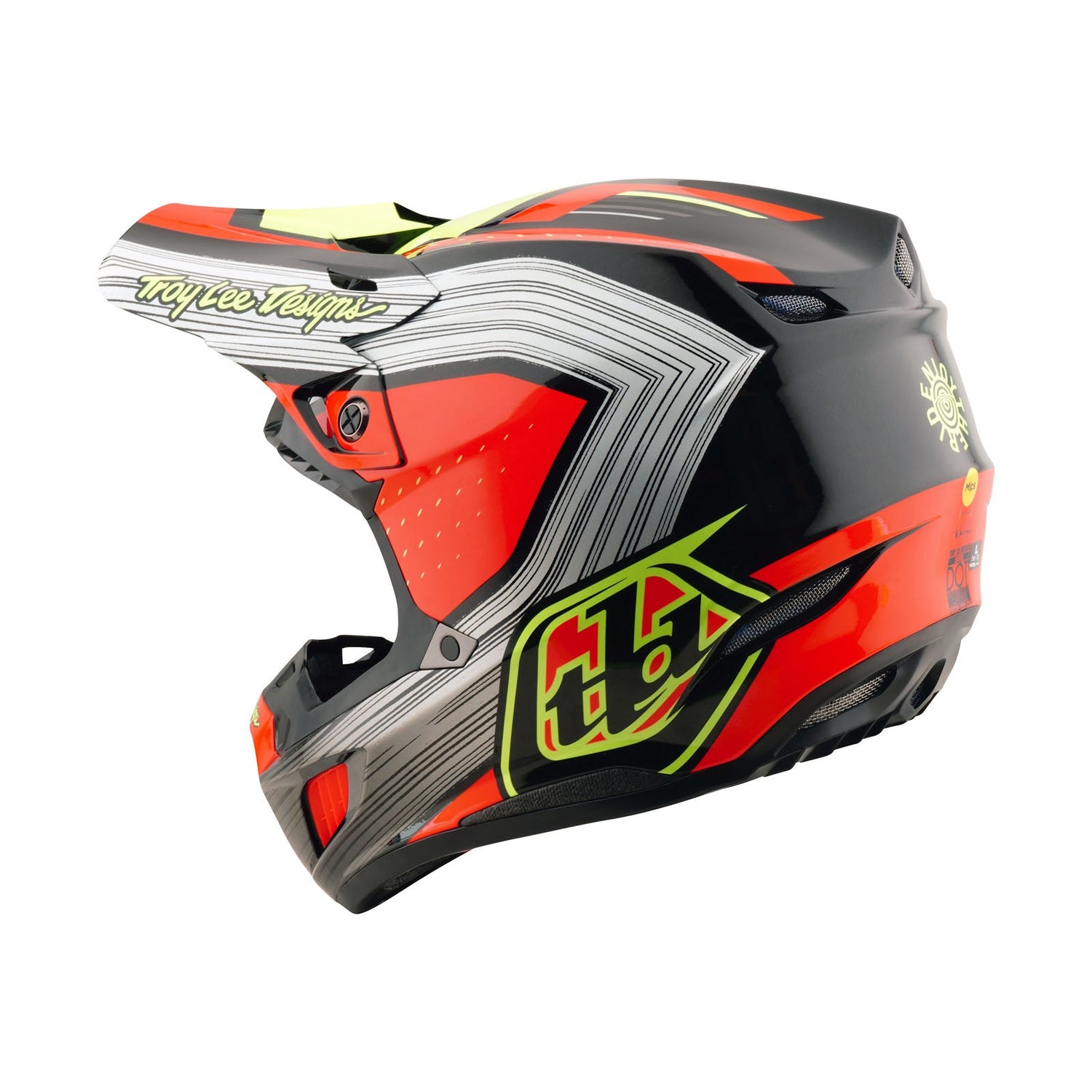 Casco Troy Lee Designs SE5 Composite Mips Rayas Negro/Infrarrojo Protección Motocross