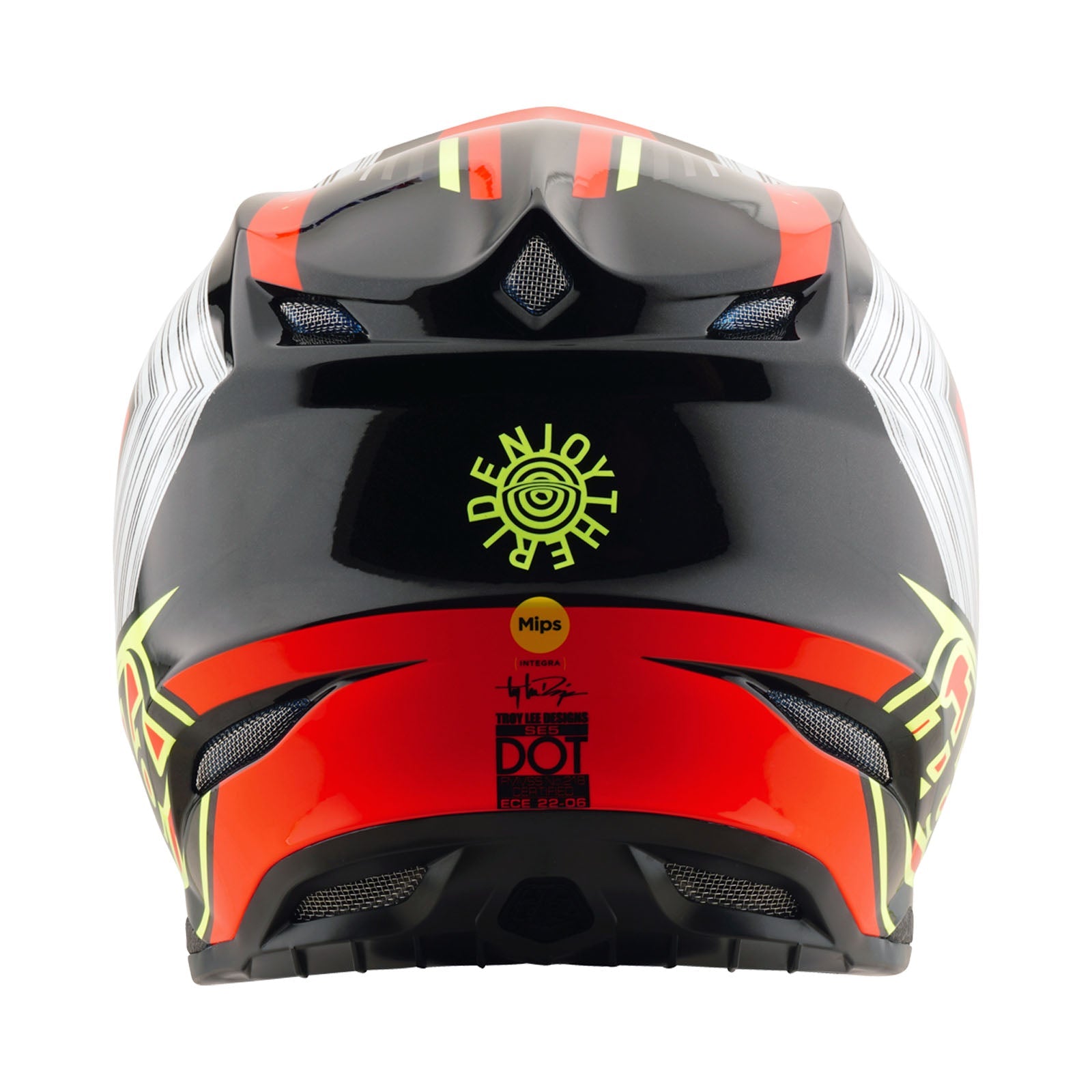 Casco Troy Lee Designs SE5 Composite Mips Rayas Negro/Infrarrojo Protección Motocross