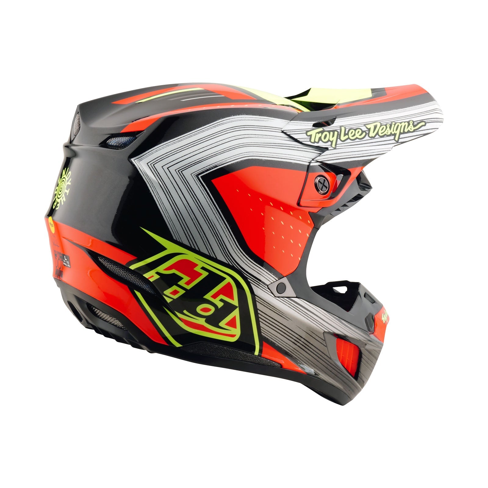 Casco Troy Lee Designs SE5 Composite Mips Rayas Negro/Infrarrojo Protección Motocross