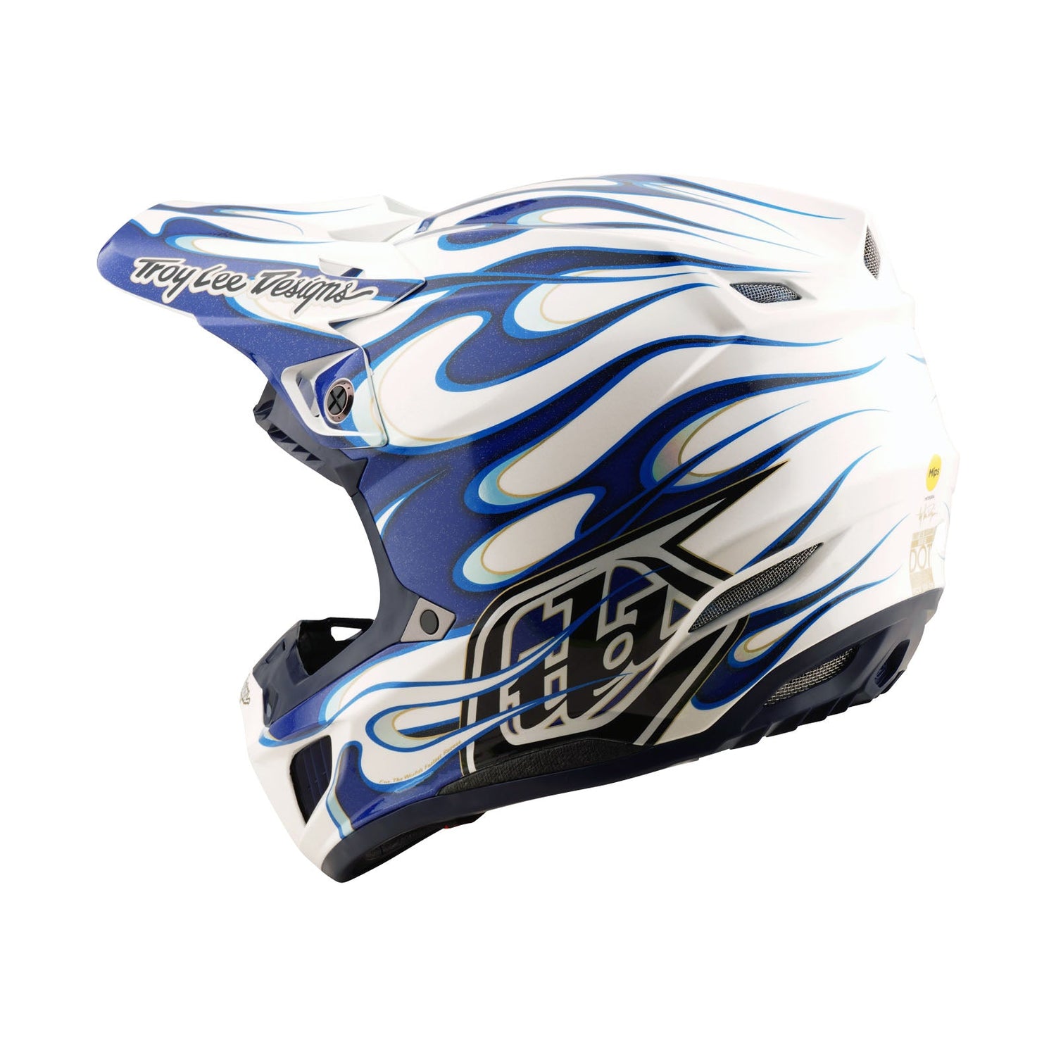 Casco Troy Lee Designs SE5 Compuesto Azul Torched MIPS Integra Protección Off-Road