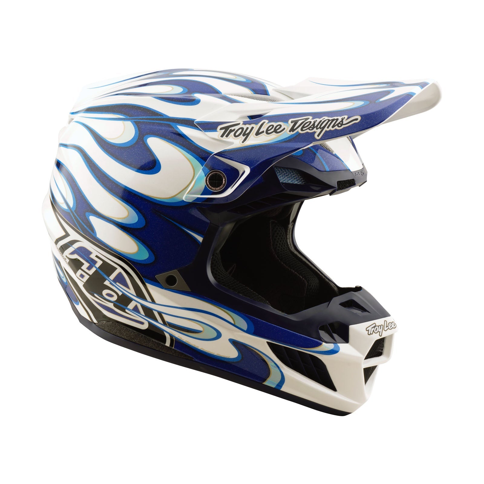 Casco Troy Lee Designs SE5 Compuesto Azul Torched MIPS Integra Protección Off-Road