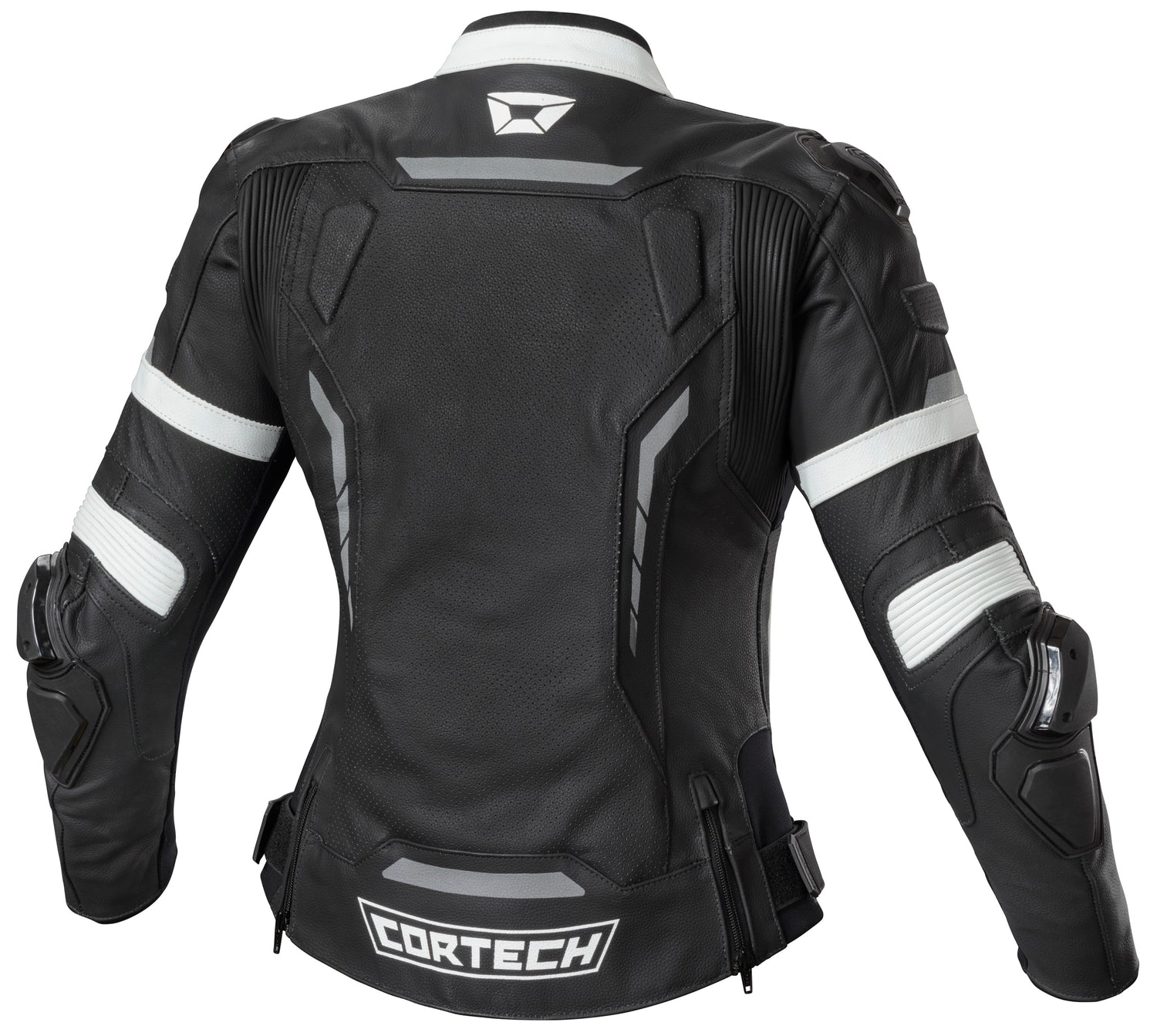 CHAQUETA DE CUERO CORTECH REVO SPORT AIR PARA DAMA NEGRO/BLANCO