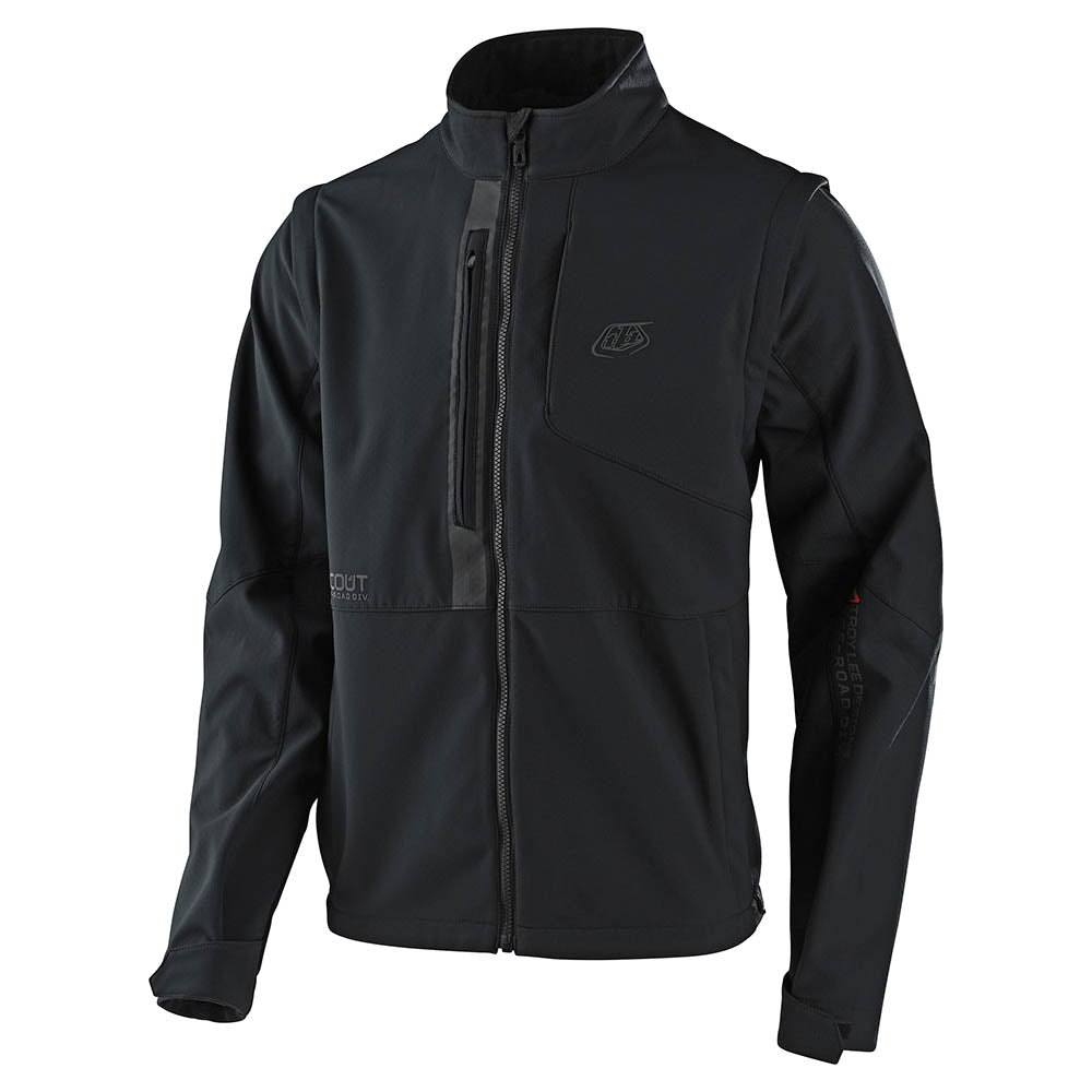 Chaqueta Softshell Todoterreno Troy Lee Designs Scout Negra: Protección Avanzada Multi-Temporada