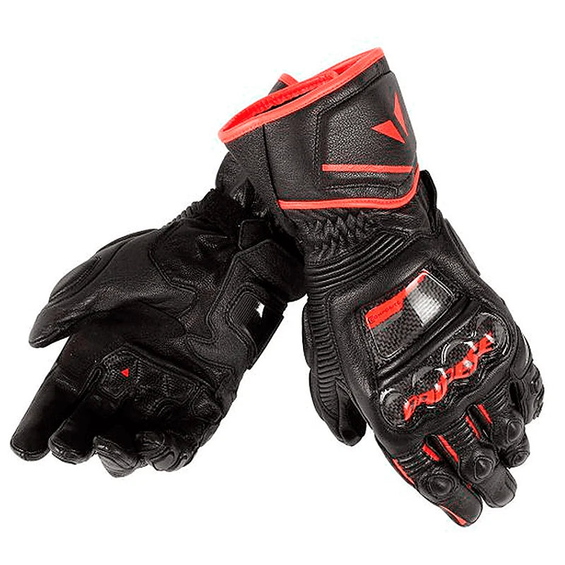GUANTES LARGOS DAINESE DRUID D1 NEGRO/NEGRO/ROJO FLUORESCENTE