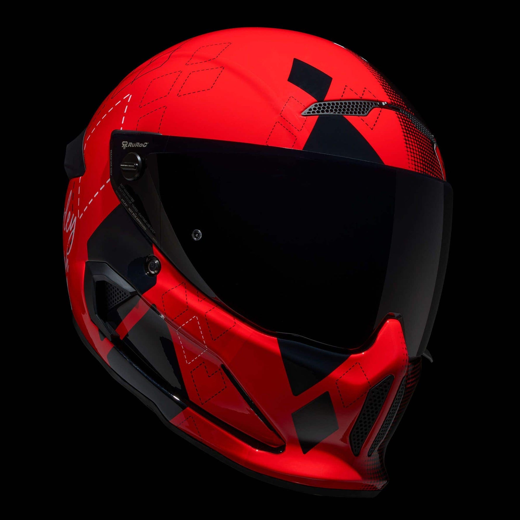 Casco Integral Ruroc Atlas 4 Harley Quinn Fibra Carbono Bluetooth Protección Avanzada