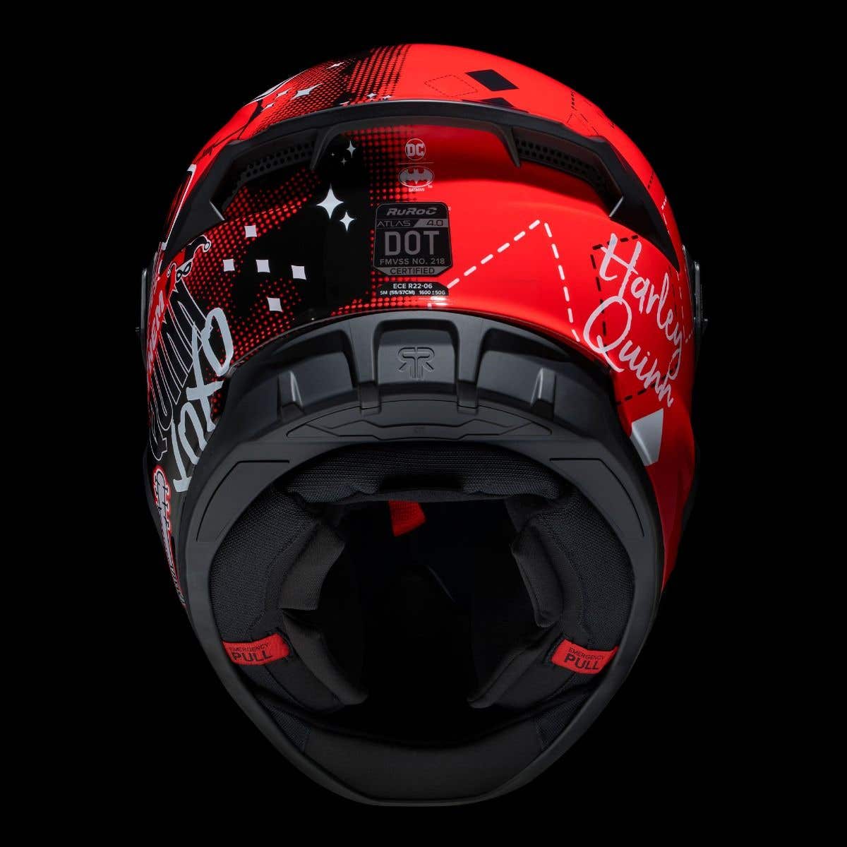 Casco Integral Ruroc Atlas 4 Harley Quinn Fibra Carbono Bluetooth Protección Avanzada