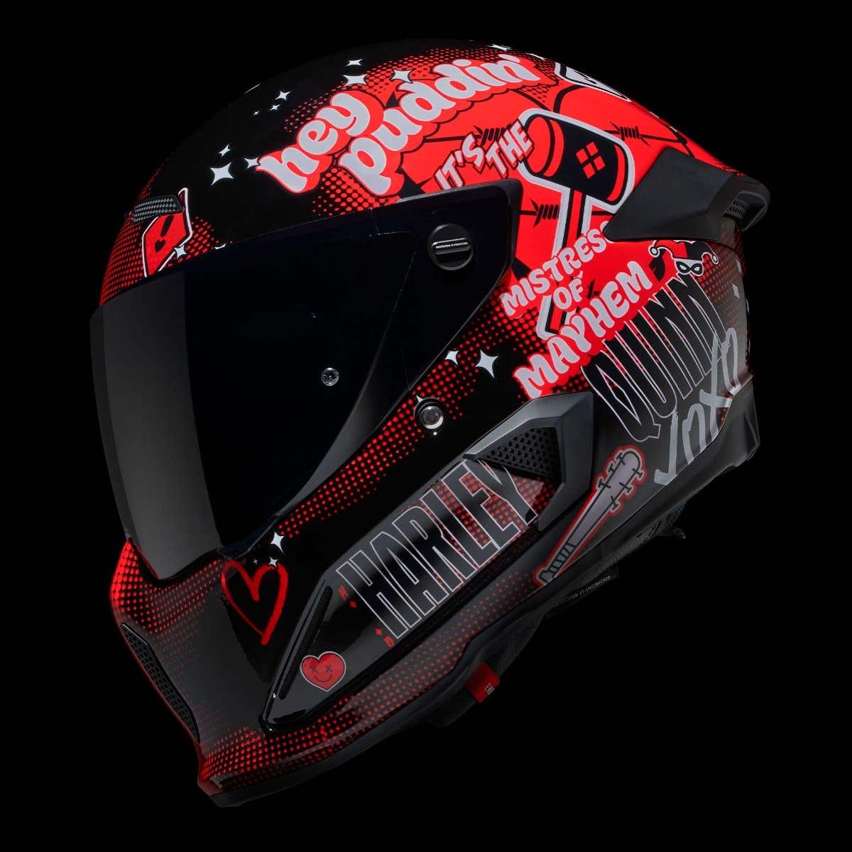 Casco Integral Ruroc Atlas 4 Harley Quinn Fibra Carbono Bluetooth Protección Avanzada