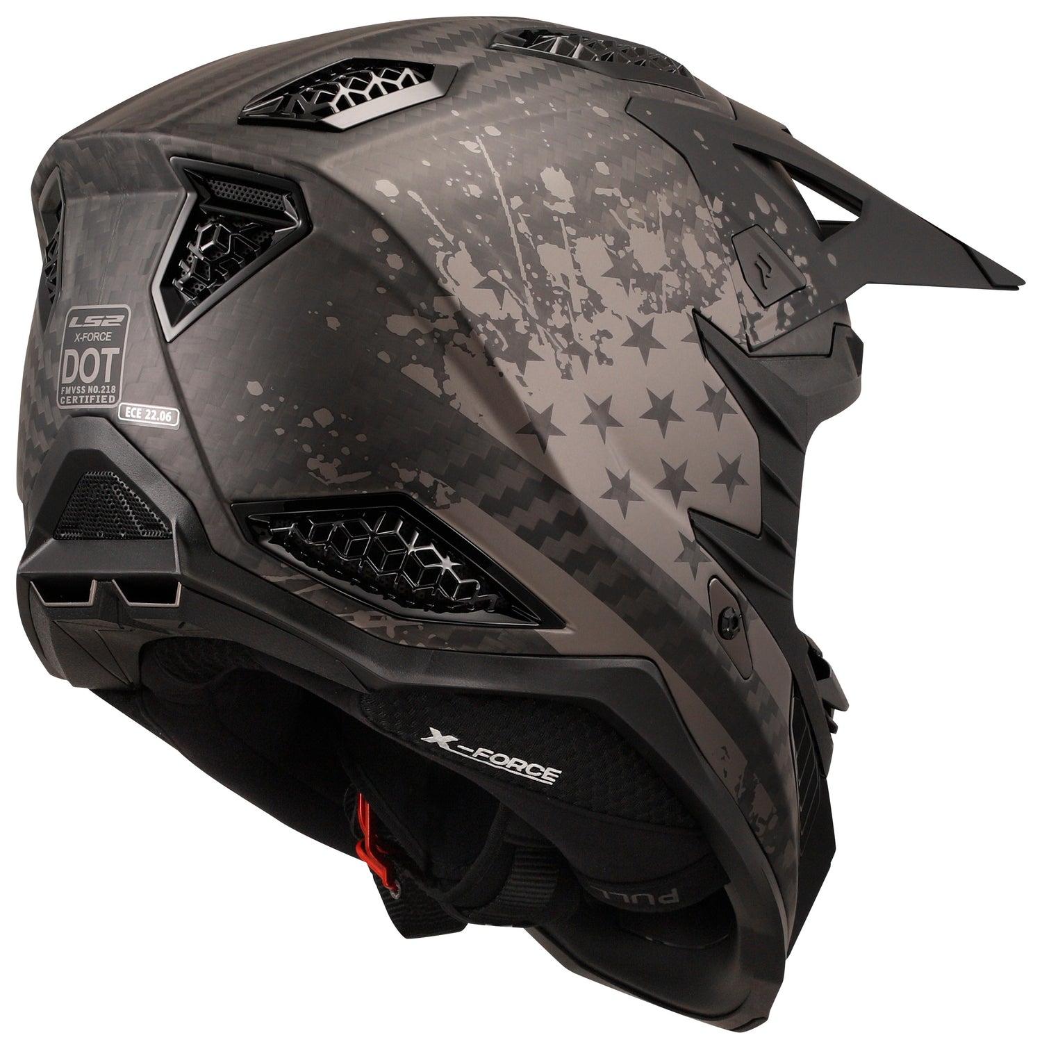 Casco LS2 X-Force Flag Carbono Motocross Off-Road Avanzada Protección Impacto Rotacional